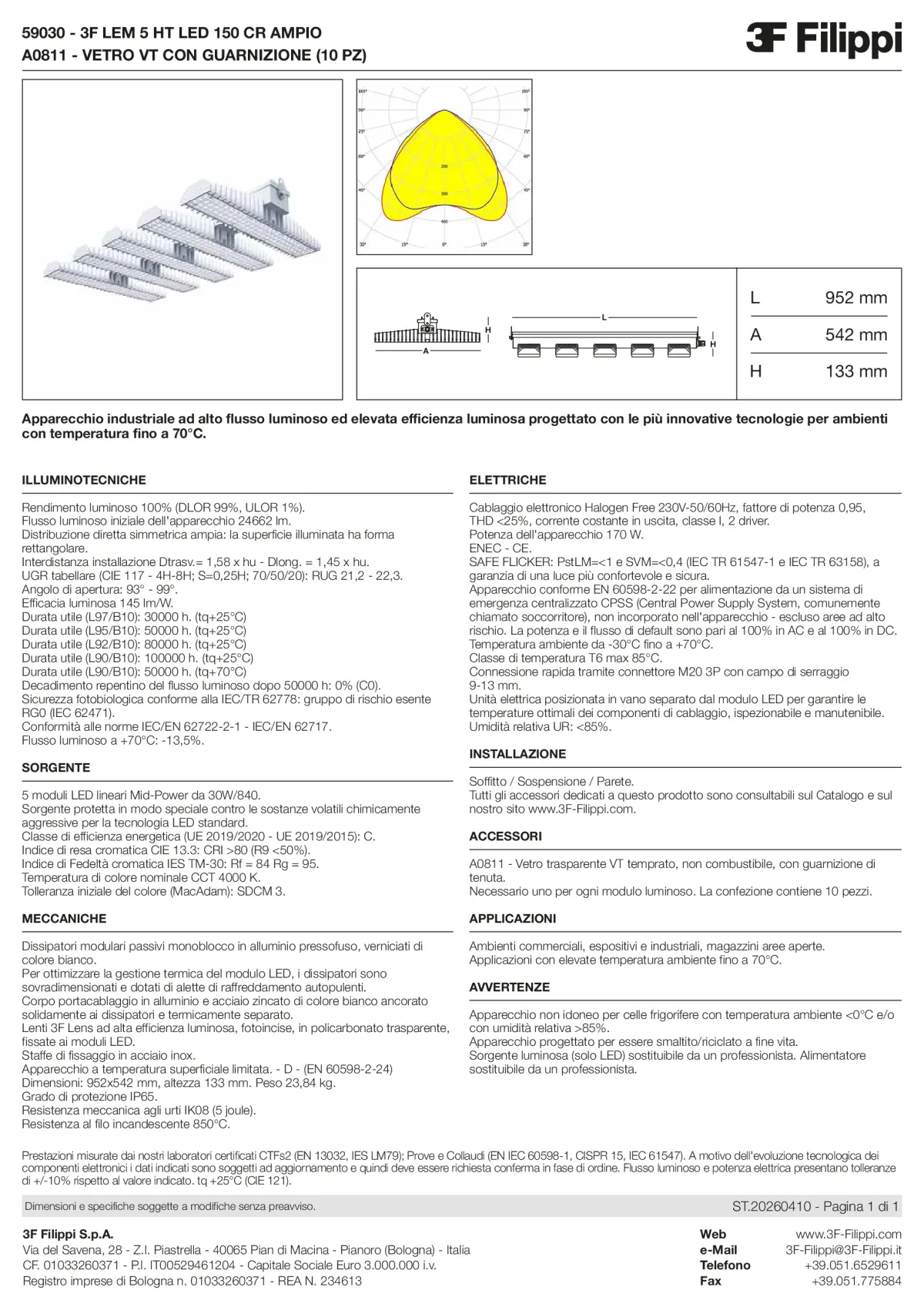 59030+A0811 - 3F LEM 5 HT LED 150 CR AMPIO + VT - Datasheet - it