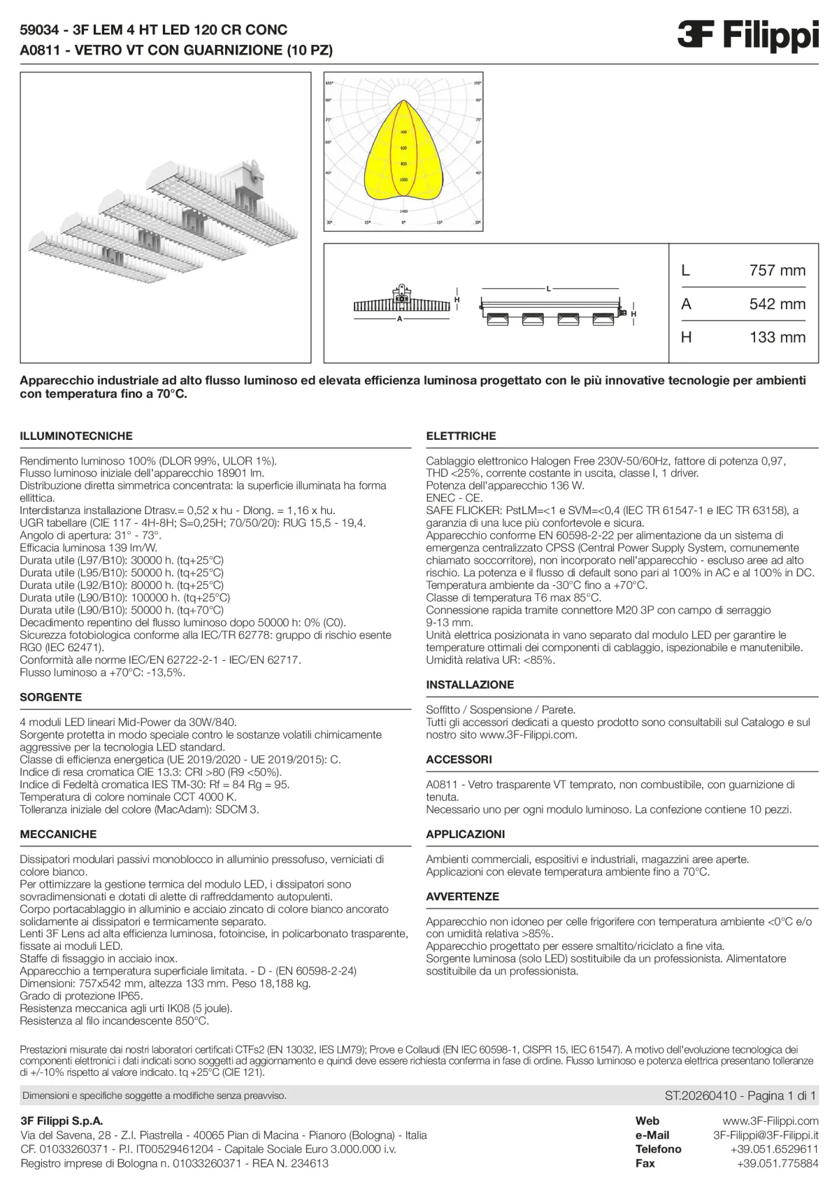 59034+A0811 - 3F LEM 4 HT LED 120 CR CONC + VT - Datasheet - it