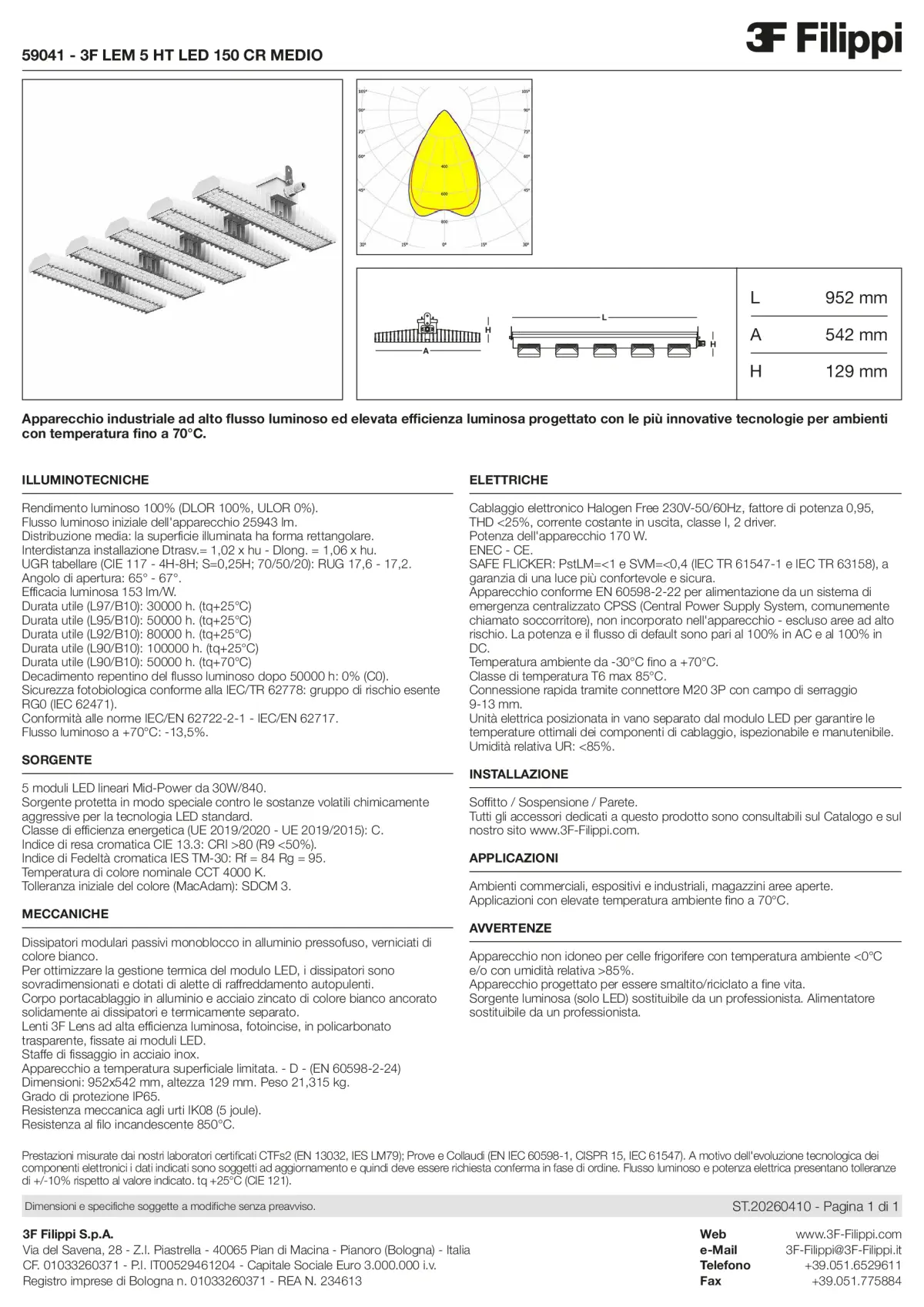 59041 - 3F LEM 5 HT LED 150 CR MEDIO - Datasheet - it
