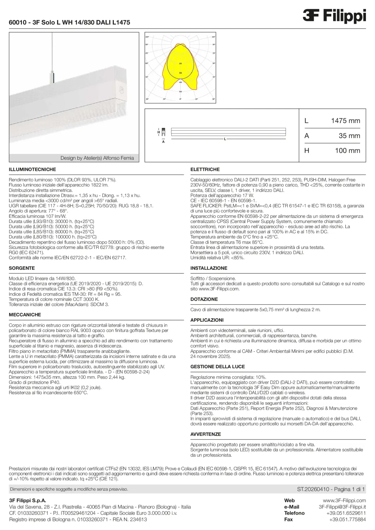 60010 - 3F Solo L WH 14-830 DALI L1475 - Datasheet - it