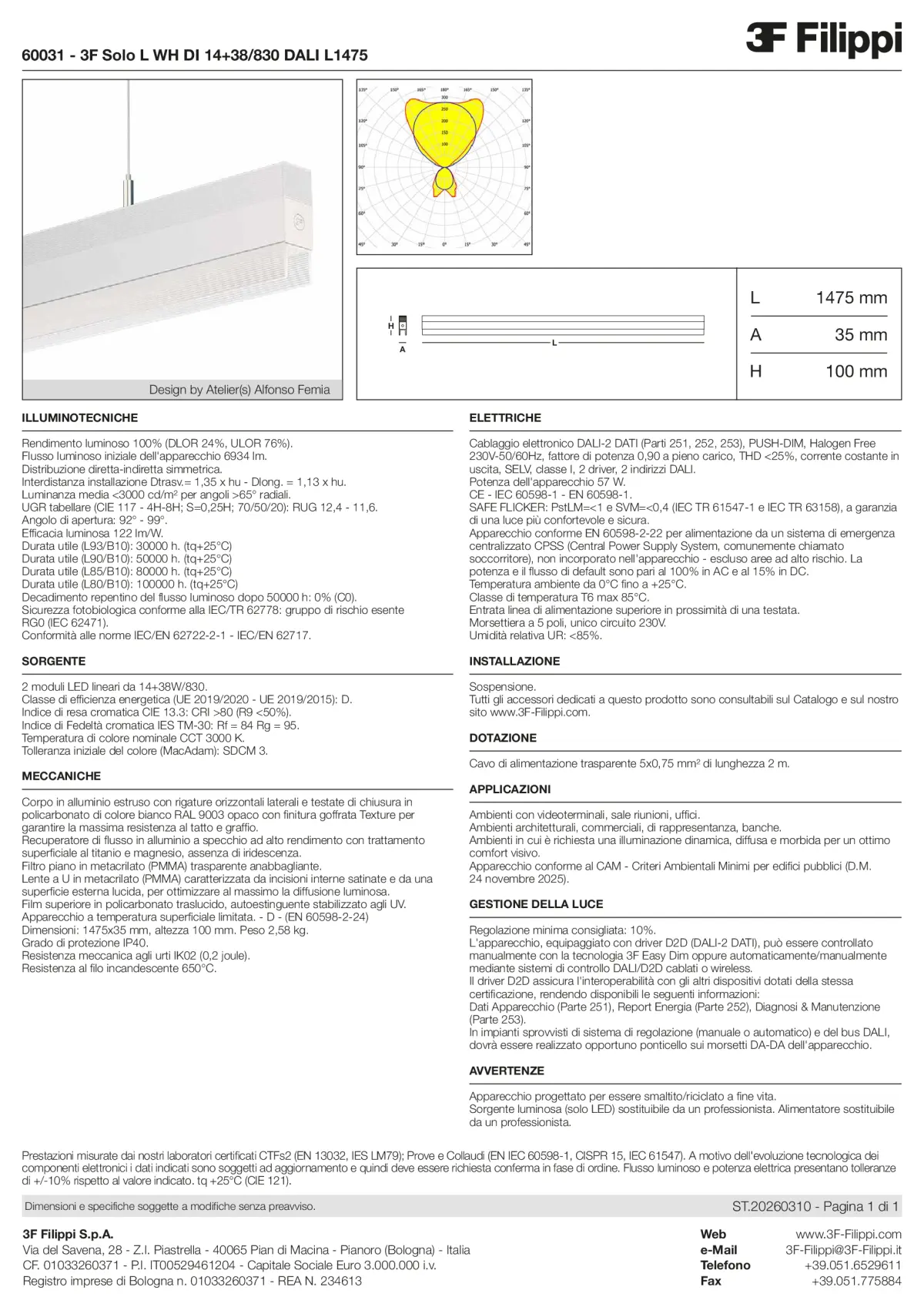 60031 - 3F Solo L WH DI 14+38-830 DALI L1475 - Datasheet - it