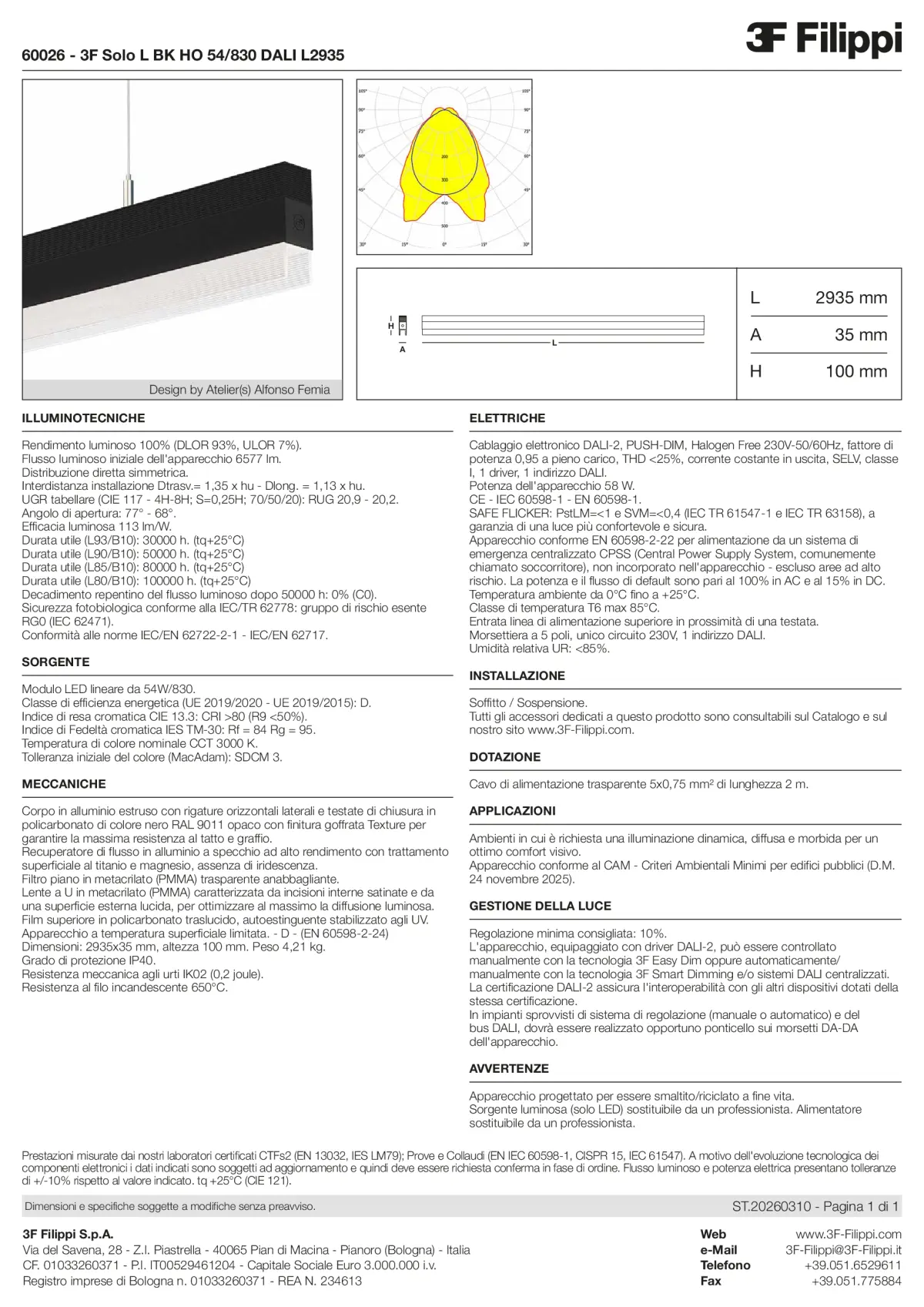 60026 - 3F Solo L BK HO 54-830 DALI L2935 - Datasheet - it