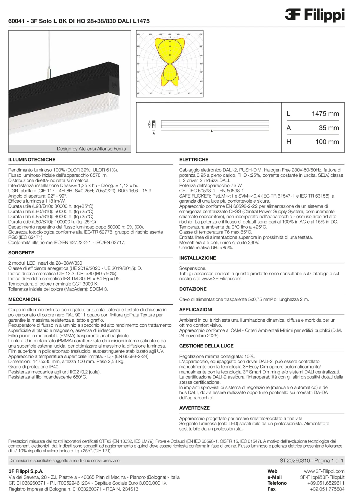 60041 - 3F Solo L BK DI HO 28+38-830 DALI L1475 - Datasheet - it