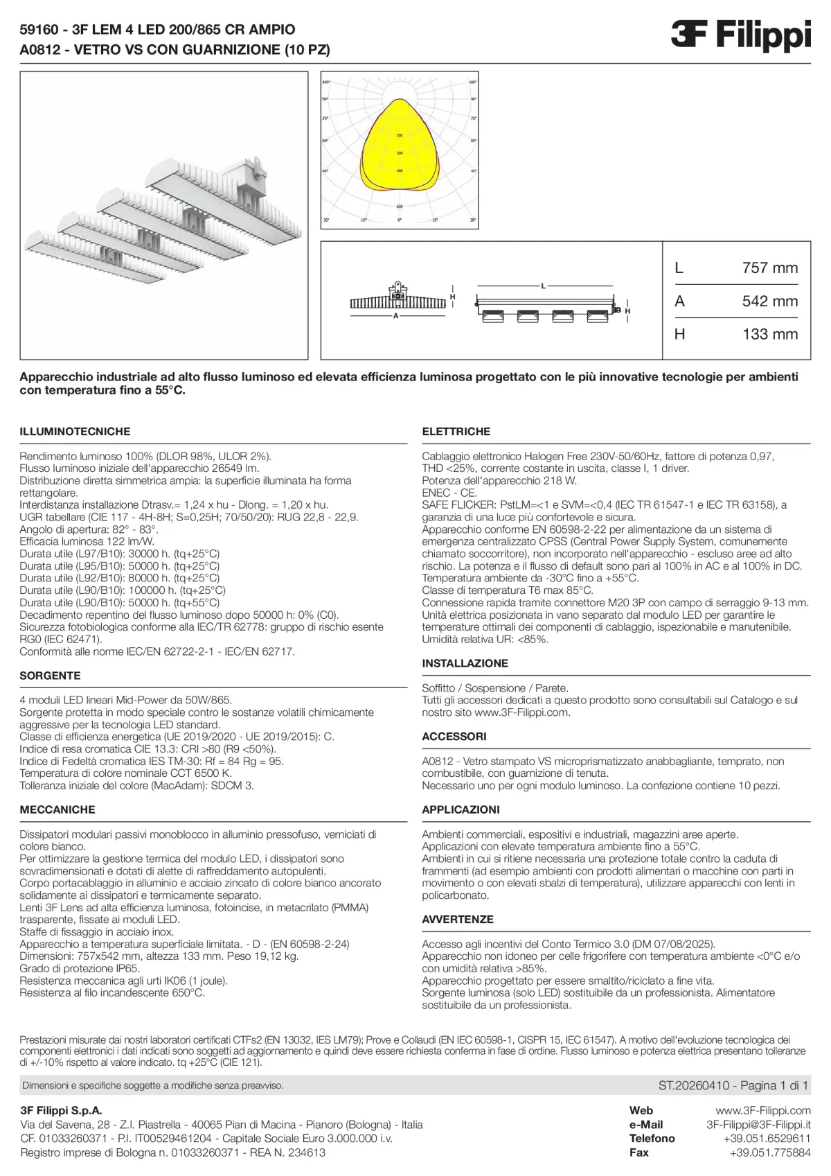 59160+A0812 - 3F LEM 4 LED 200-865 CR AMPIO + VS - Datasheet - it