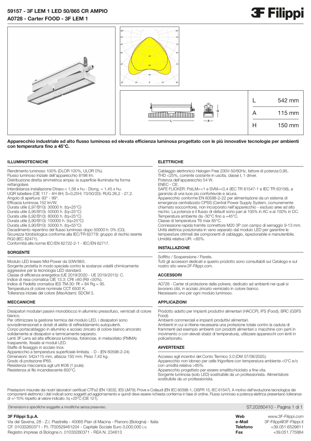 59157+A0728 - 3F LEM 1 LED 50-865 CR AMPIO + FOOD - Datasheet - it