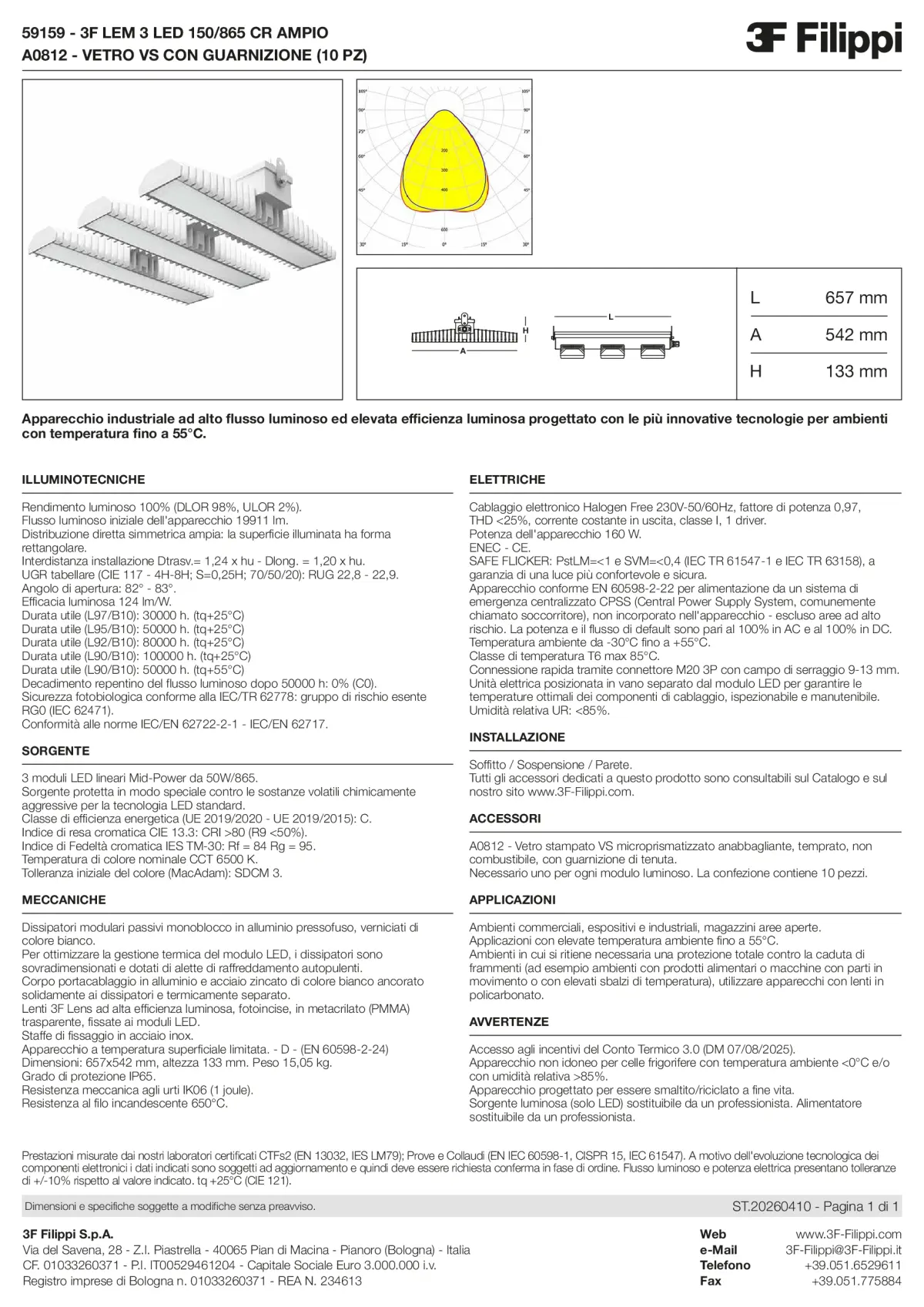 59159+A0812 - 3F LEM 3 LED 150-865 CR AMPIO + VS - Datasheet - it