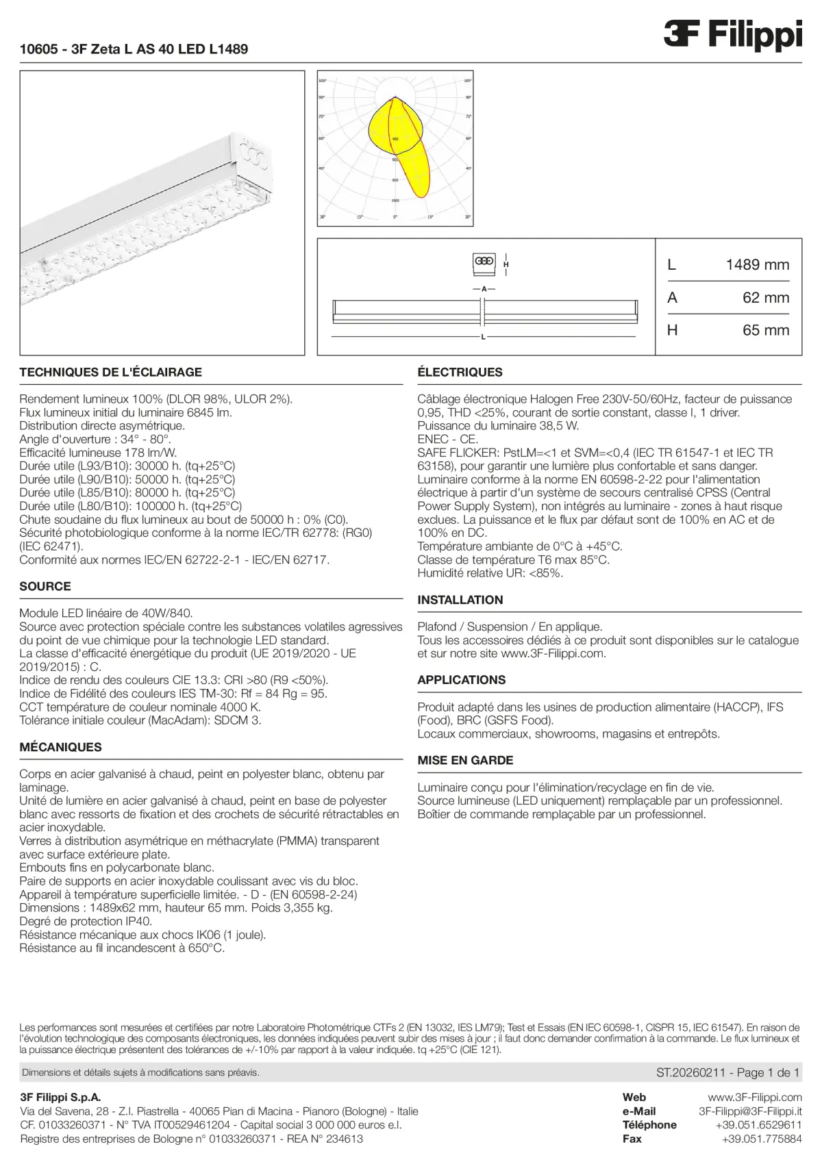 10605 - 3F Zeta L AS 40 LED L1489 - Datasheet - fr