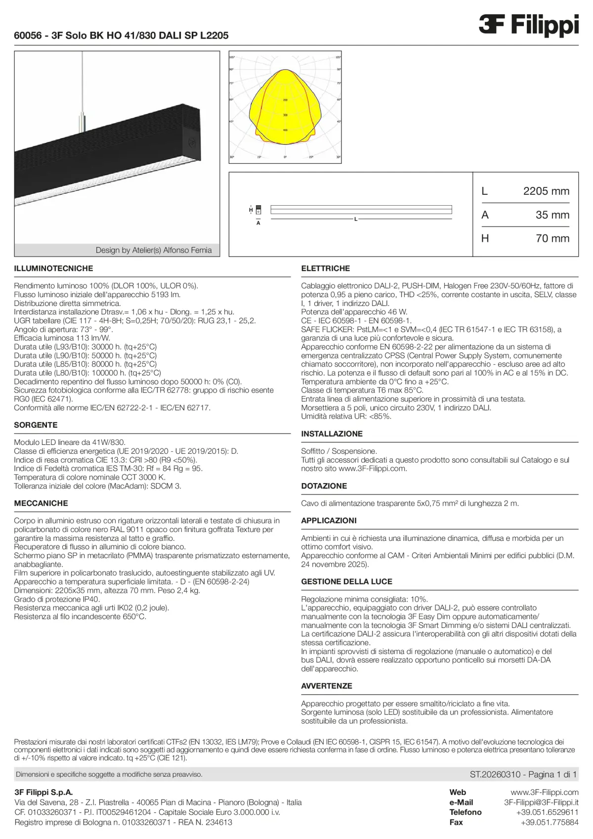 60056 - 3F Solo BK HO 41-830 DALI SP L2205 - Datasheet - it