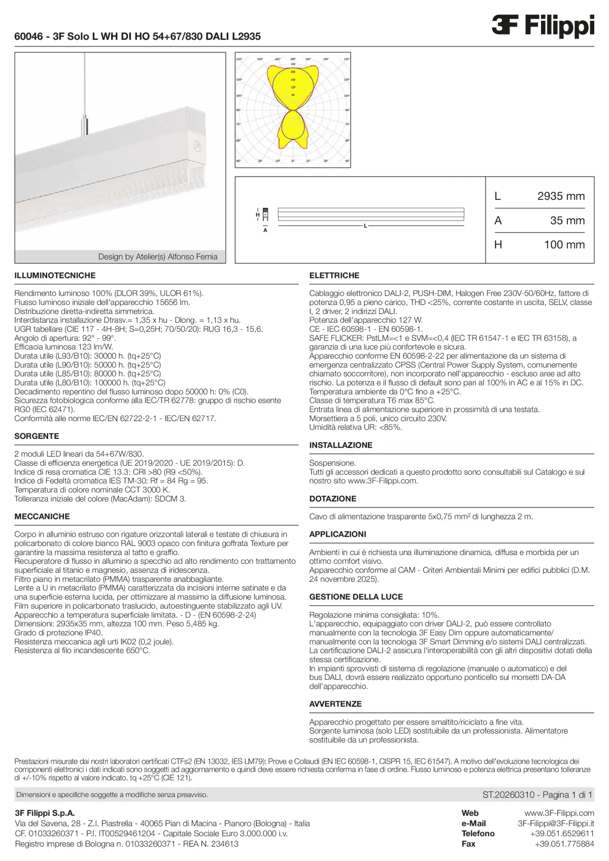 60046 - 3F Solo L WH DI HO 54+67-830 DALI L2935 - Datasheet - it