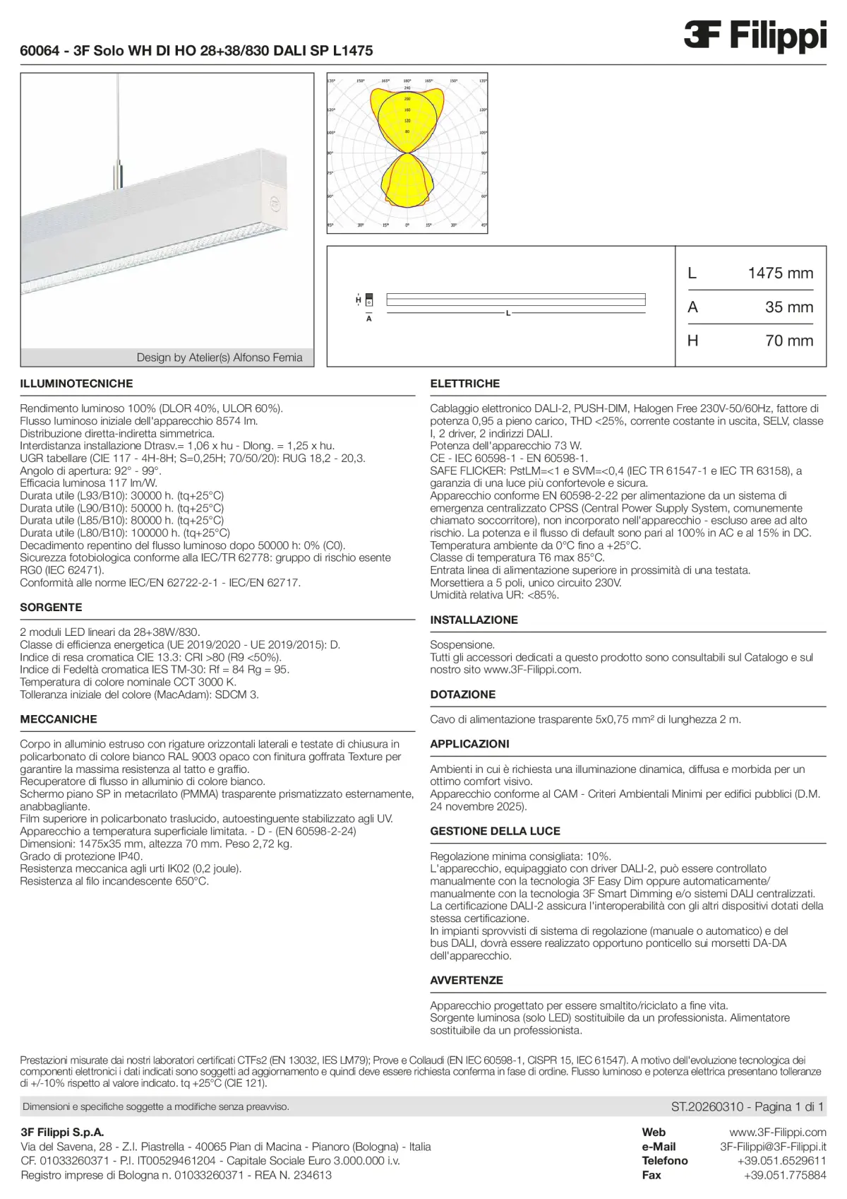 60064 - 3F Solo WH DI HO 28+38-830 DALI SP L1475 - Datasheet - it