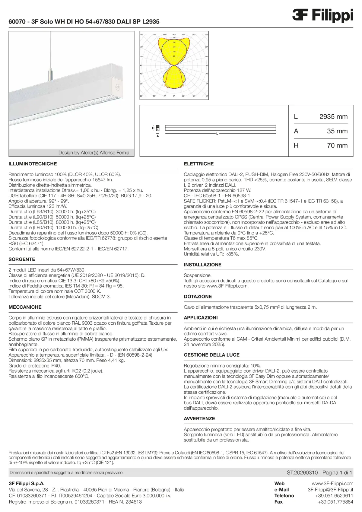 60070 - 3F Solo WH DI HO 54+67-830 DALI SP L2935 - Datasheet - it