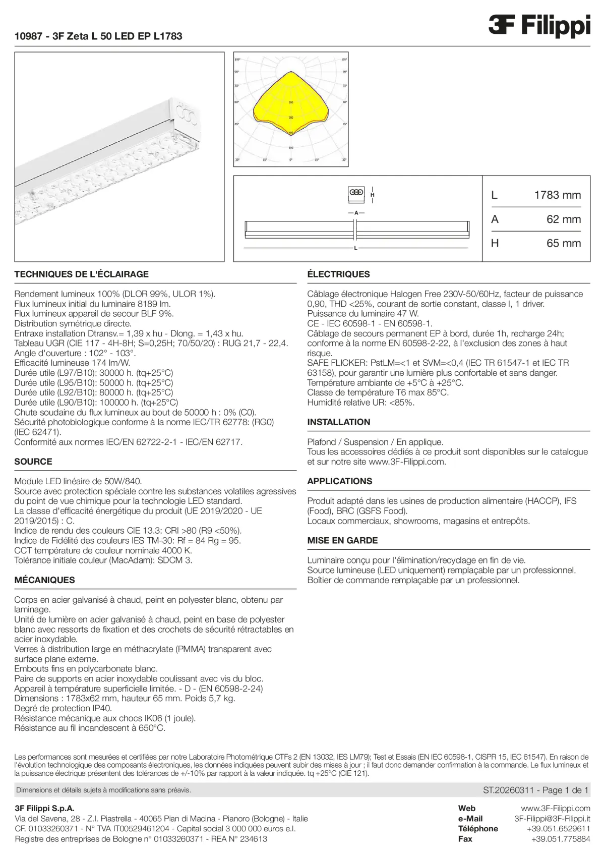 10987 - 3F Zeta L 50 LED EP L1783 - Datasheet - fr