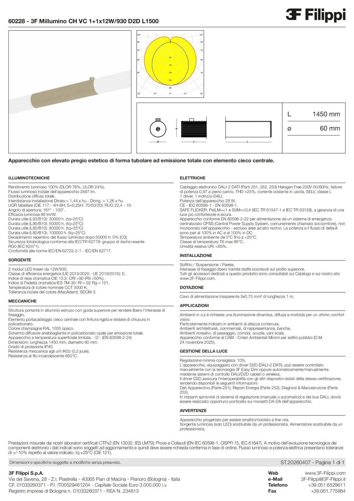 60228 - 3F Millumino CH VC 1+1x12W-930 D2D L1500 - Datasheet - it