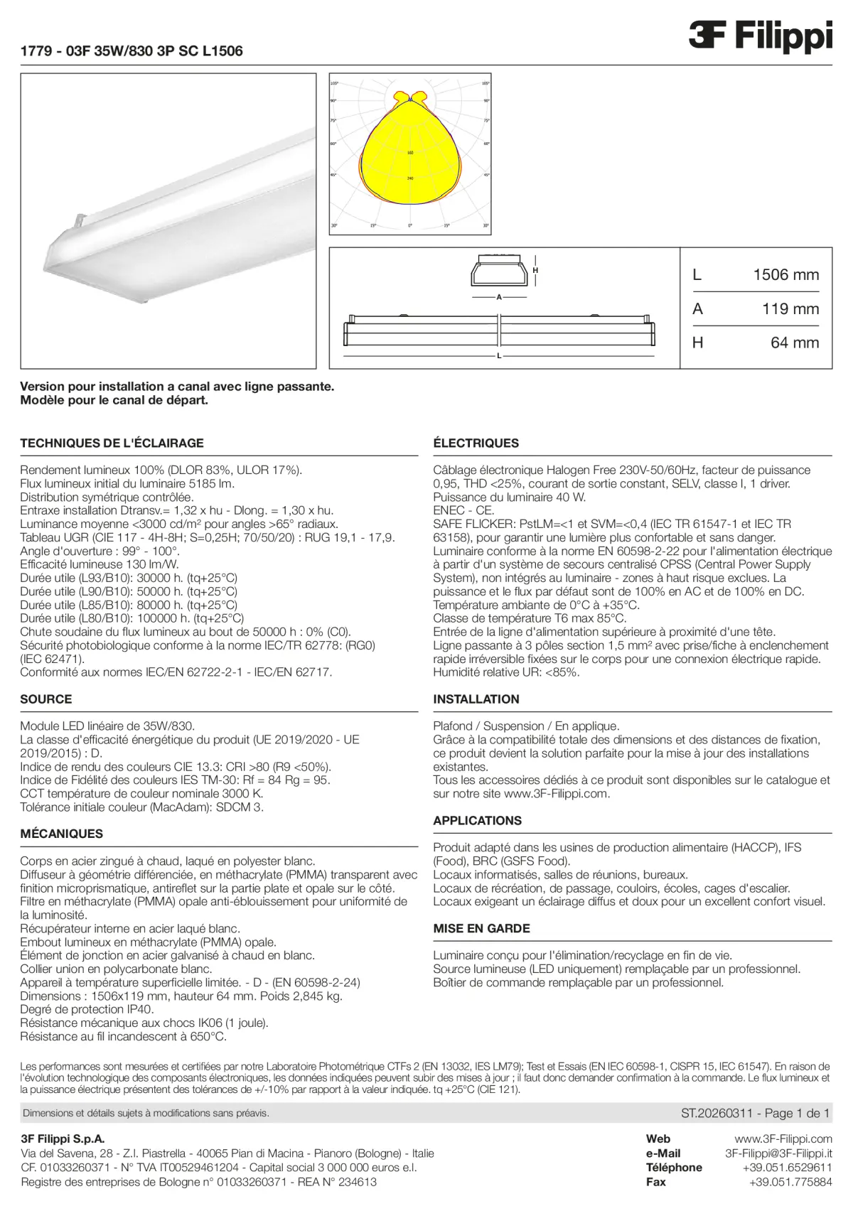 1779 - 03F 35W-830 3P SC L1506 - Datasheet - fr