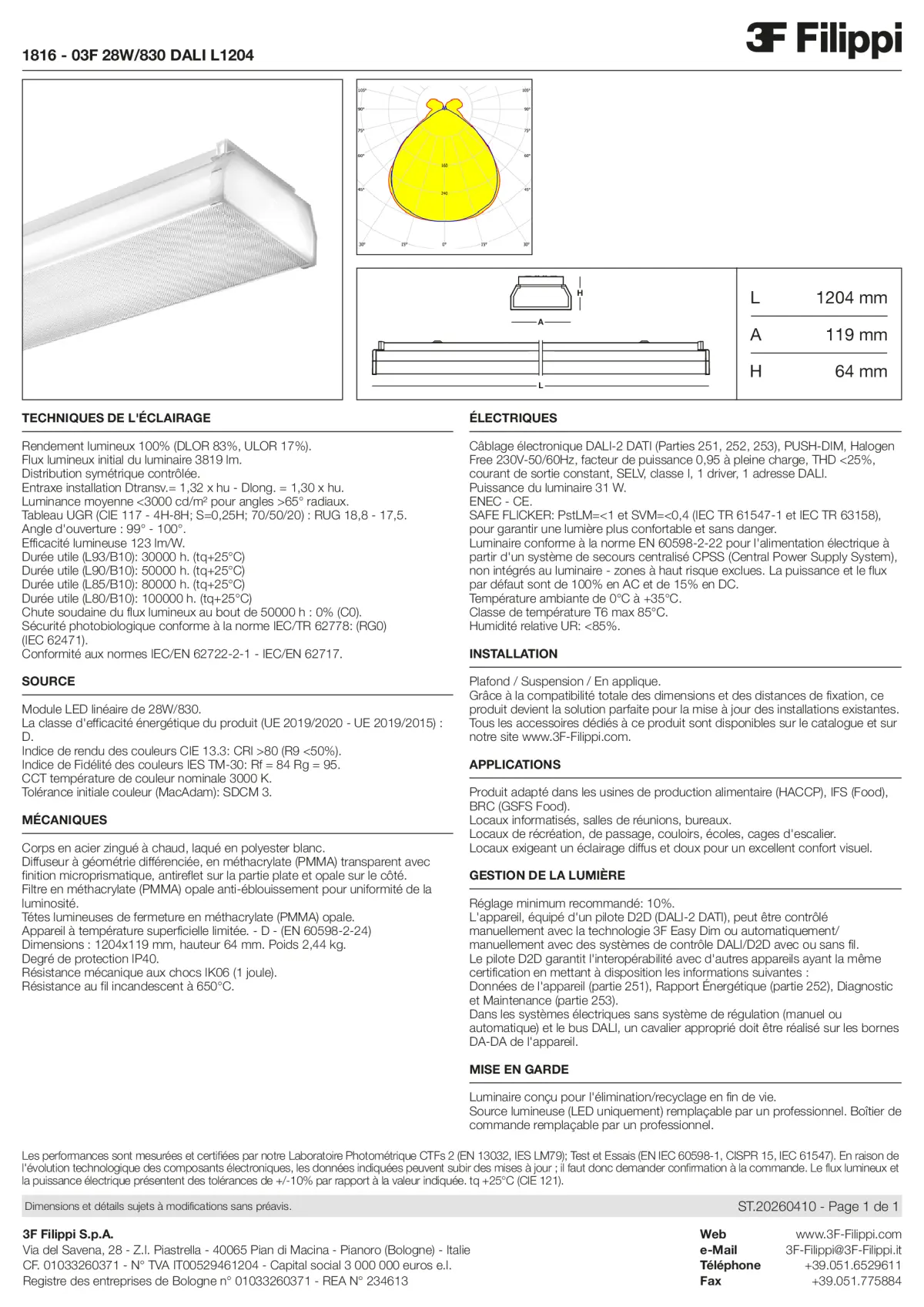1816 - 03F 28W-830 DALI L1204 - Datasheet - fr