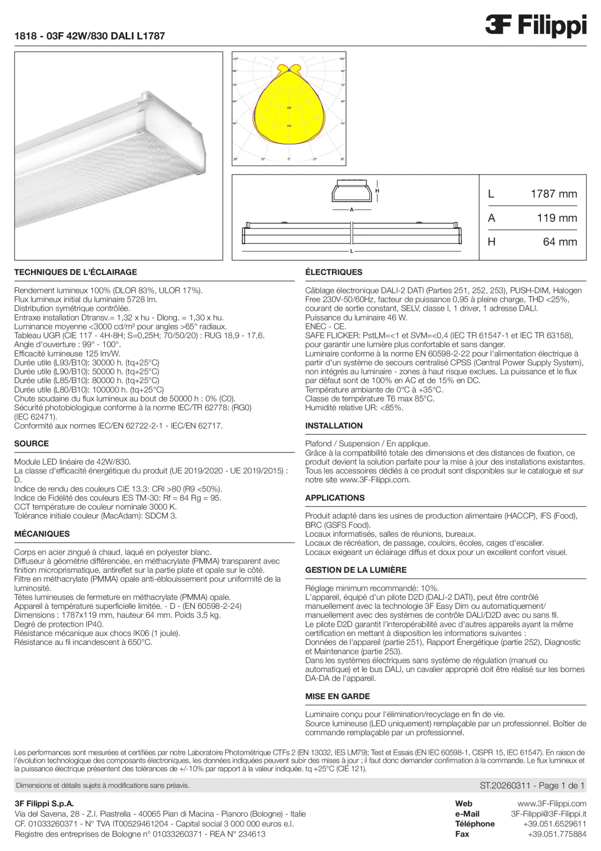 1818 - 03F 42W-830 DALI L1787 - Datasheet - fr