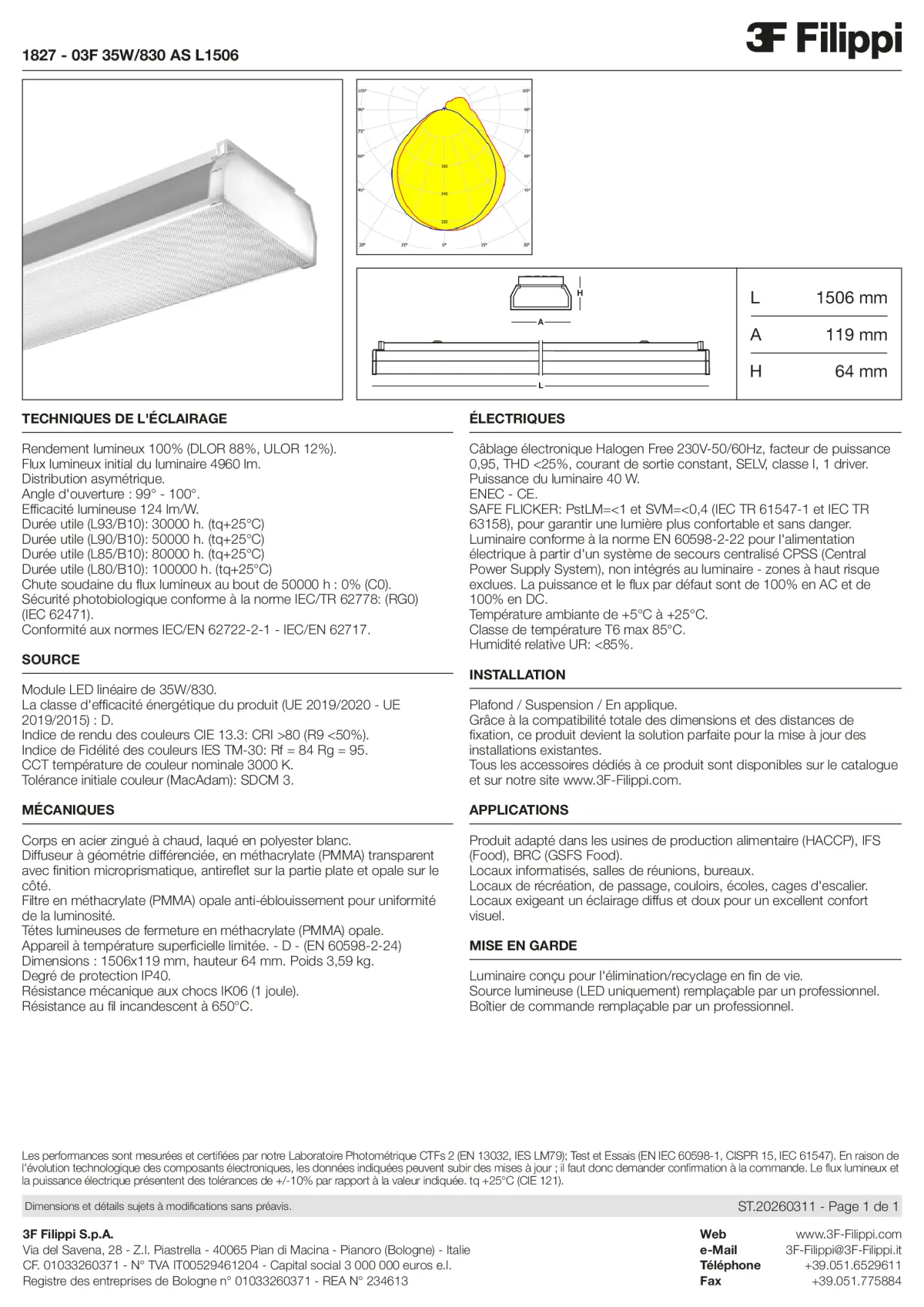 1827 - 03F 35W-830 AS L1506 - Datasheet - fr