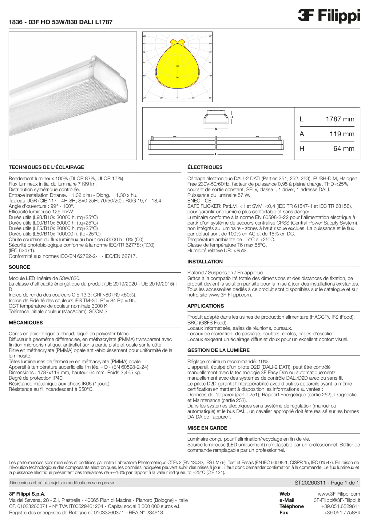 1836 - 03F HO 53W-830 DALI L1787 - Datasheet - fr
