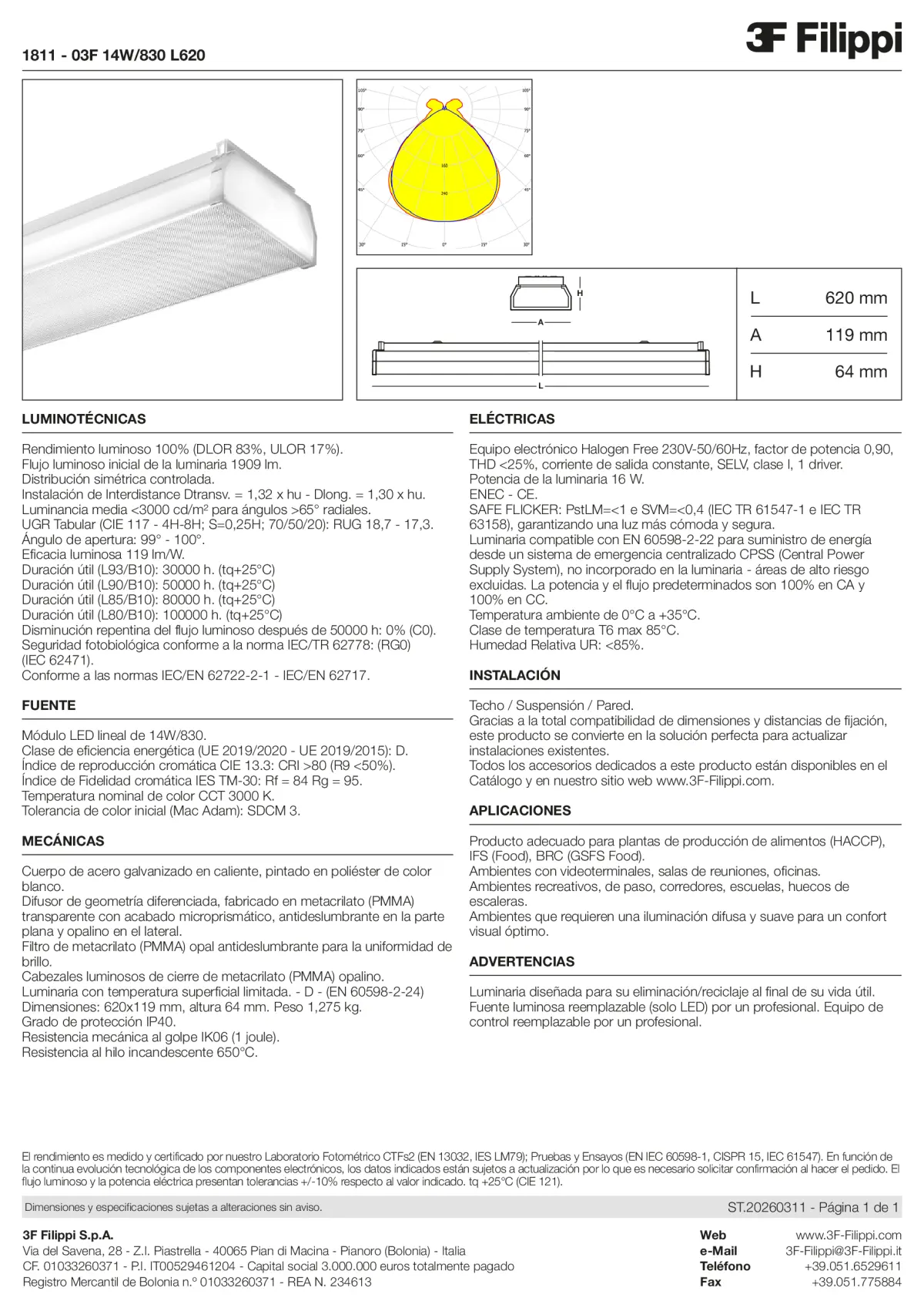1811 - 03F 14W-830 L620 - Datasheet - es