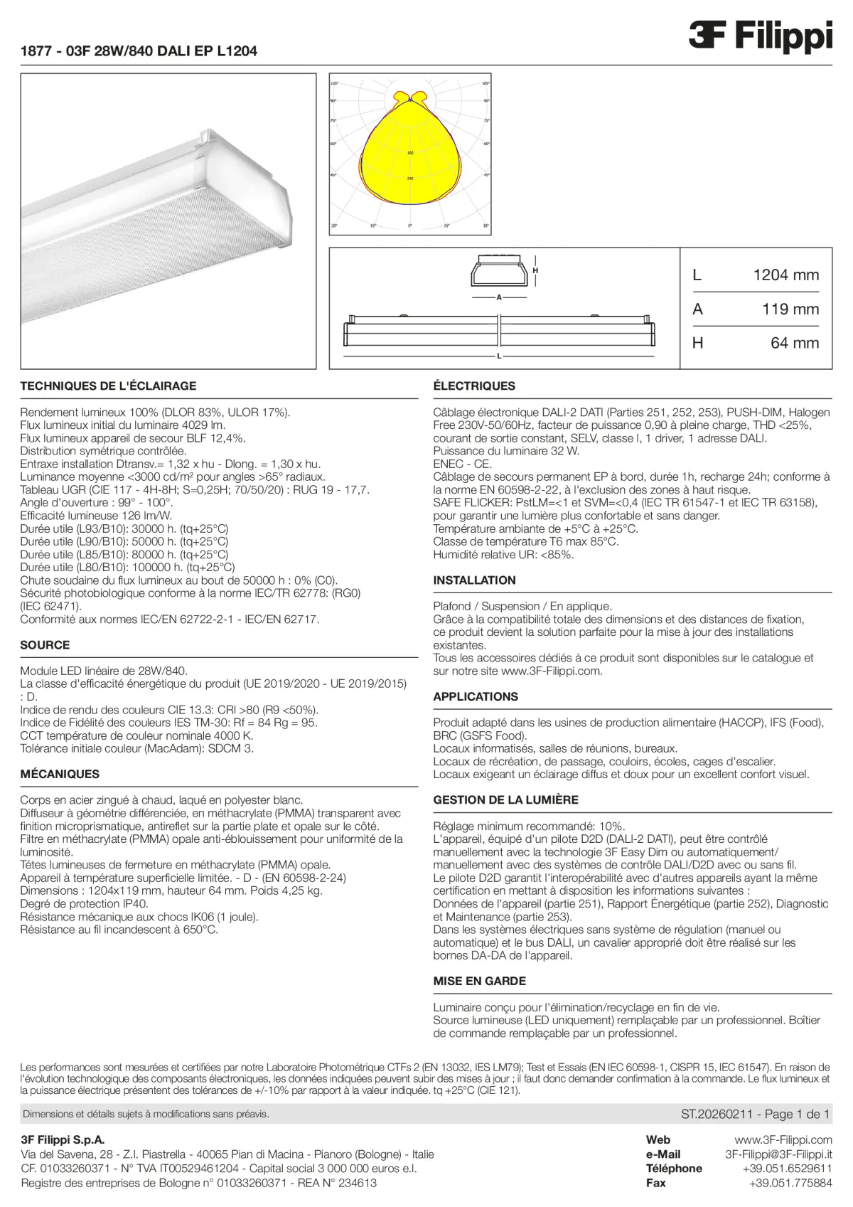 1877 - 03F 28W-840 DALI EP L1204 - Datasheet - fr