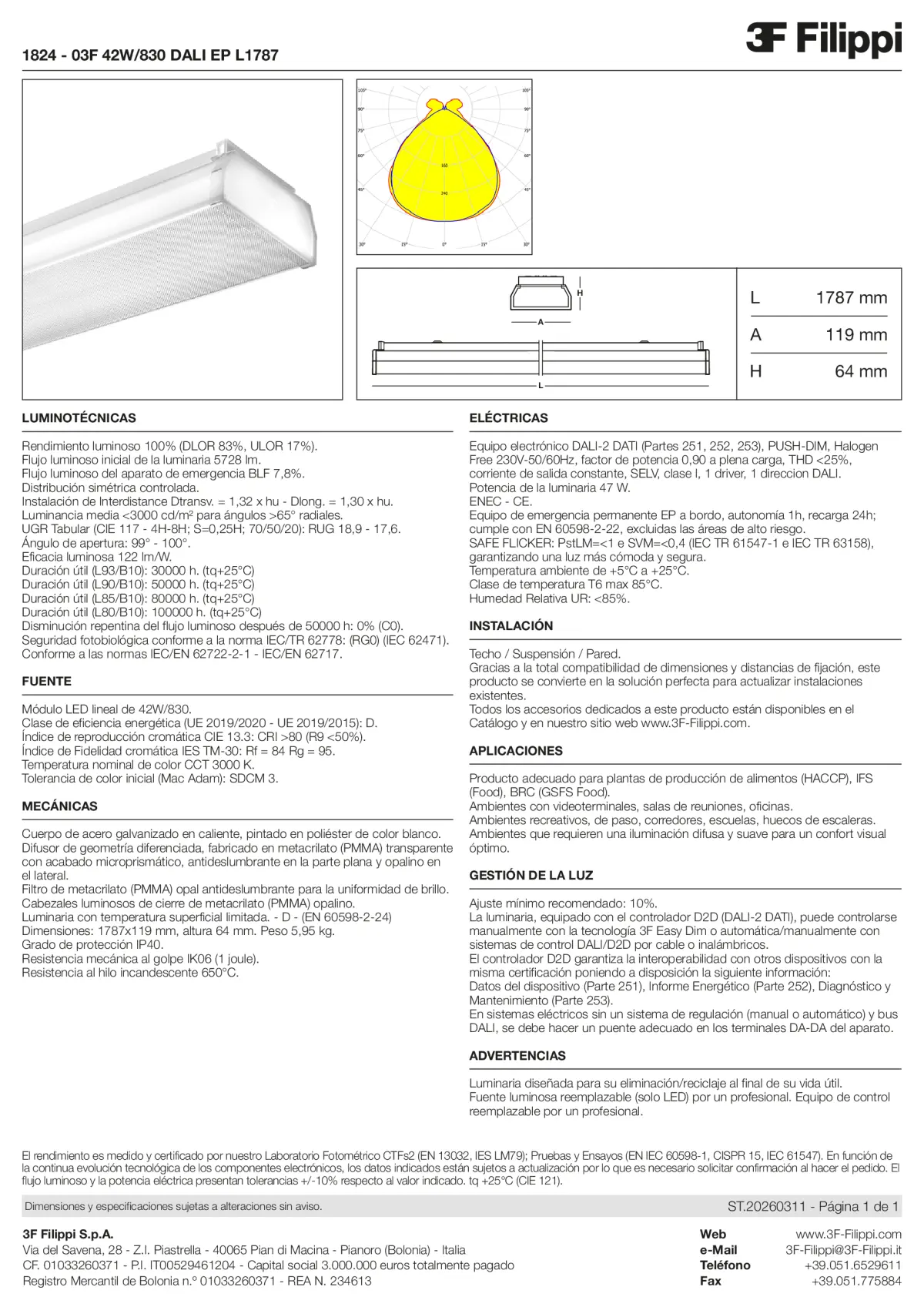 1824 - 03F 42W-830 DALI EP L1787 - Datasheet - es