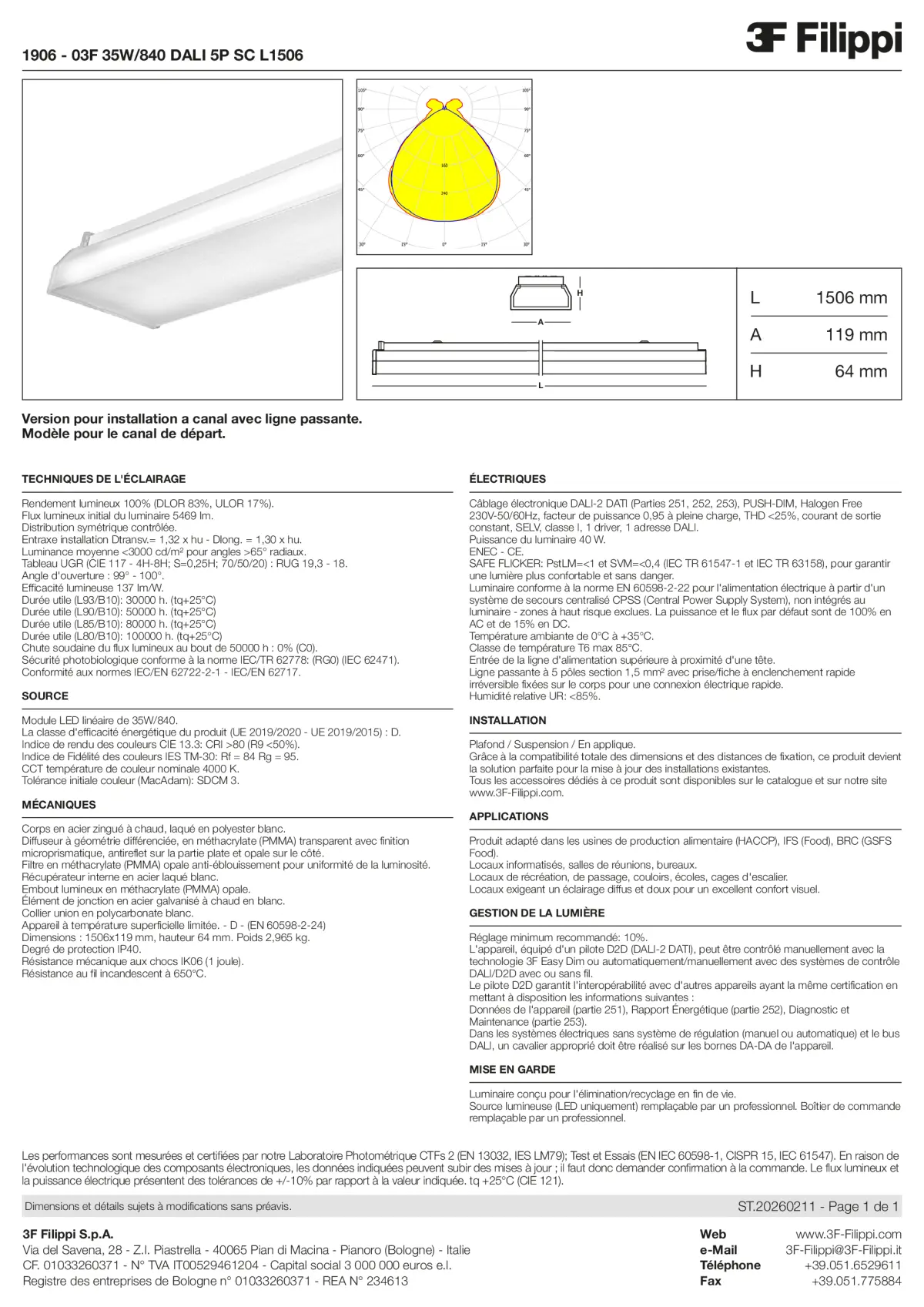 1906 - 03F 35W-840 DALI 5P SC L1506 - Datasheet - fr