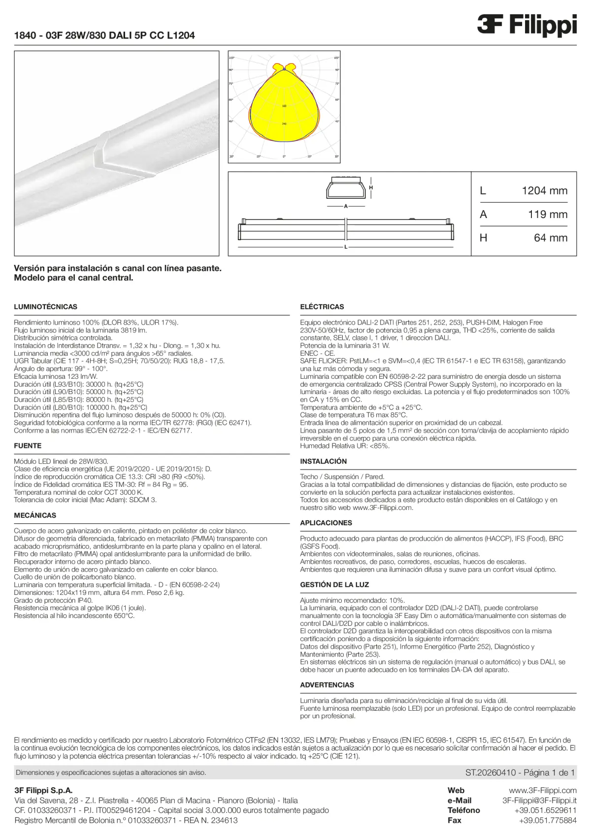 1840 - 03F 28W-830 DALI 5P CC L1204 - Datasheet - es