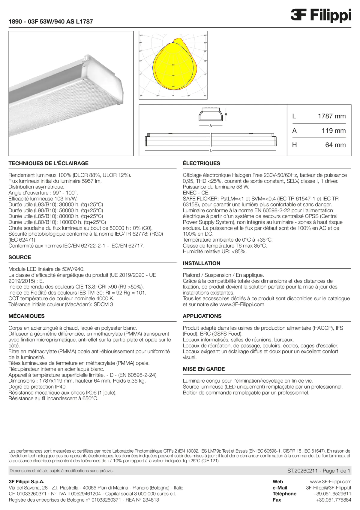 1890 - 03F 53W-940 AS L1787 - Datasheet - fr