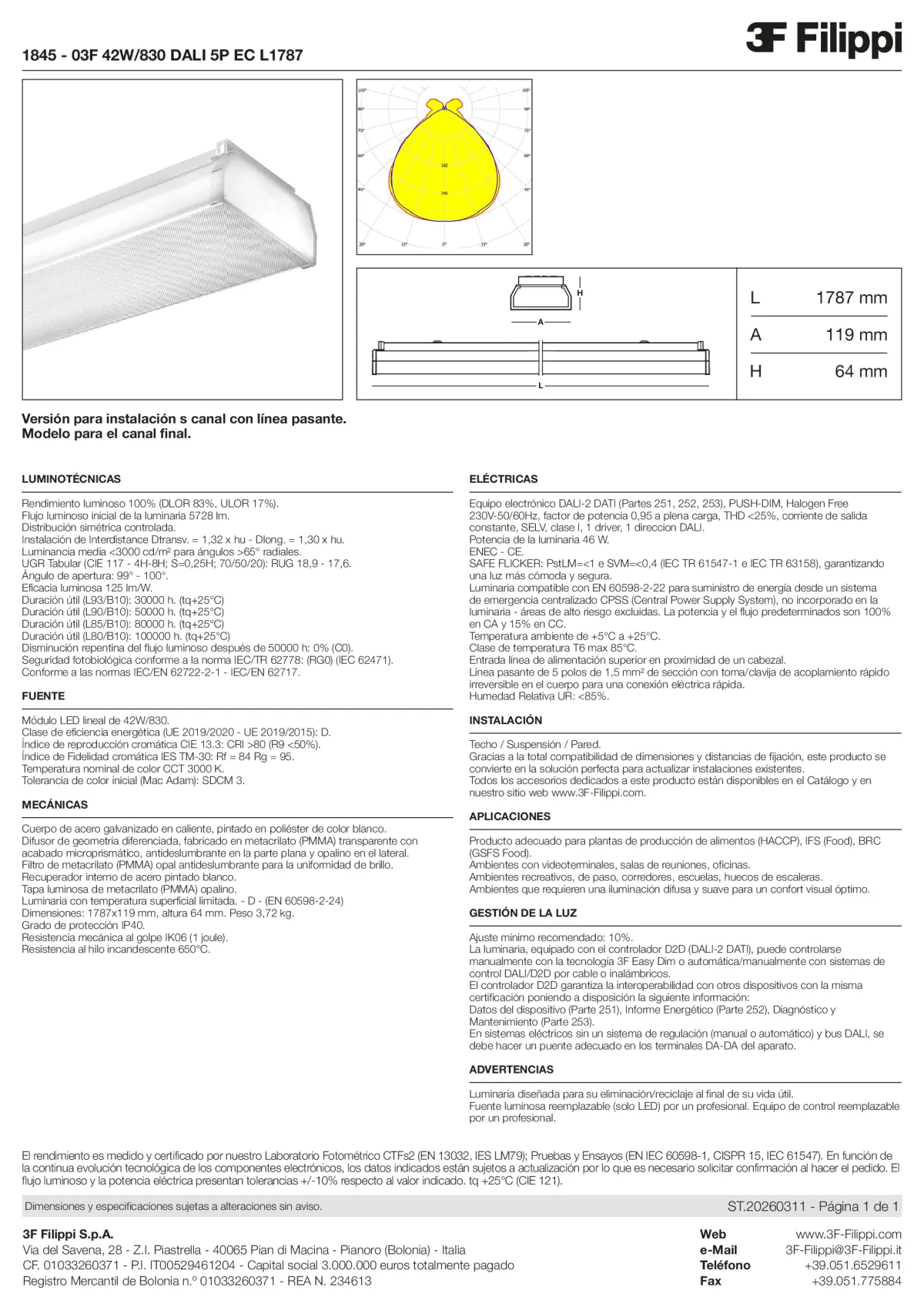 1845 - 03F 42W-830 DALI 5P EC L1787 - Datasheet - es