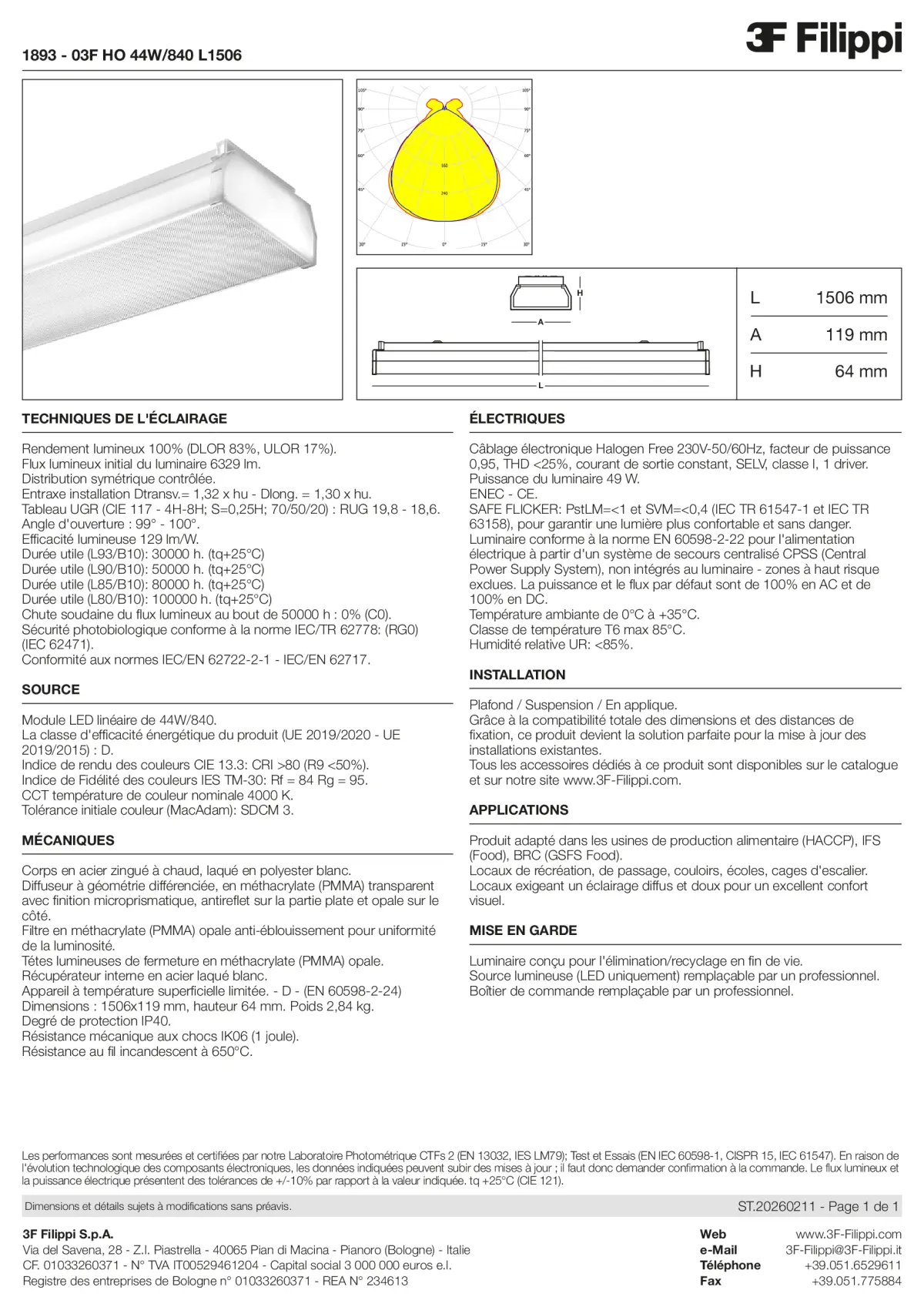 1893 - 03F HO 44W-840 L1506 - Datasheet - fr