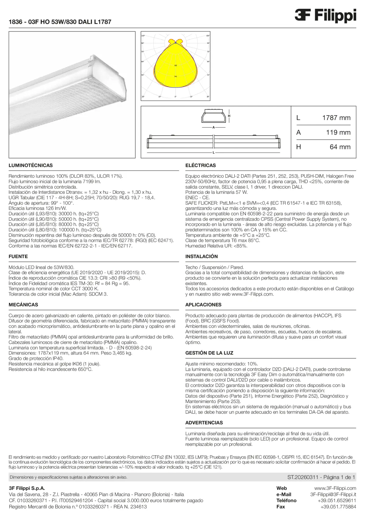 1836 - 03F HO 53W-830 DALI L1787 - Datasheet - es