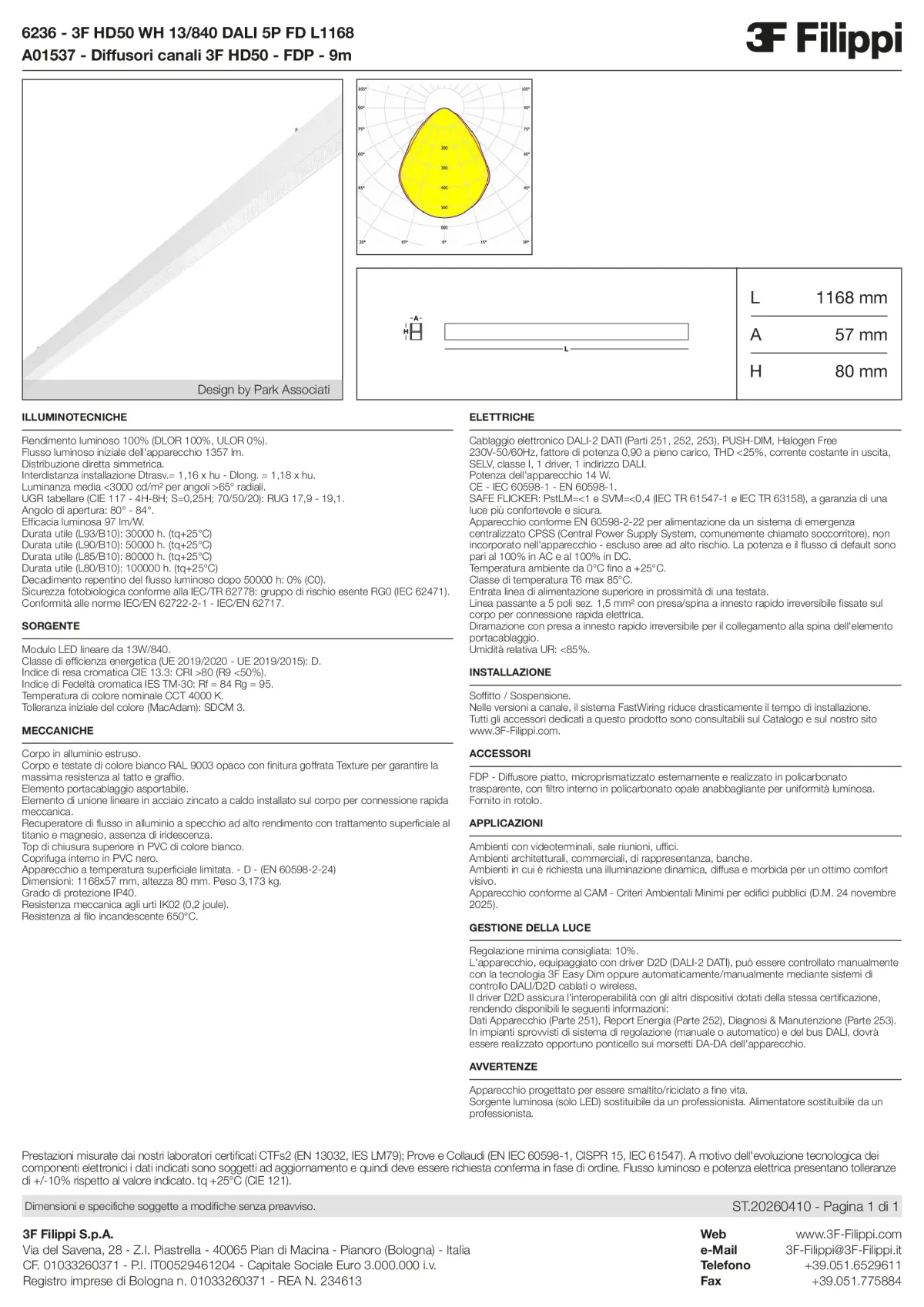 6236+A01537 - 3F HD50 WH 13-840 DALI 5P FD L1168 + FDP - Datasheet - it