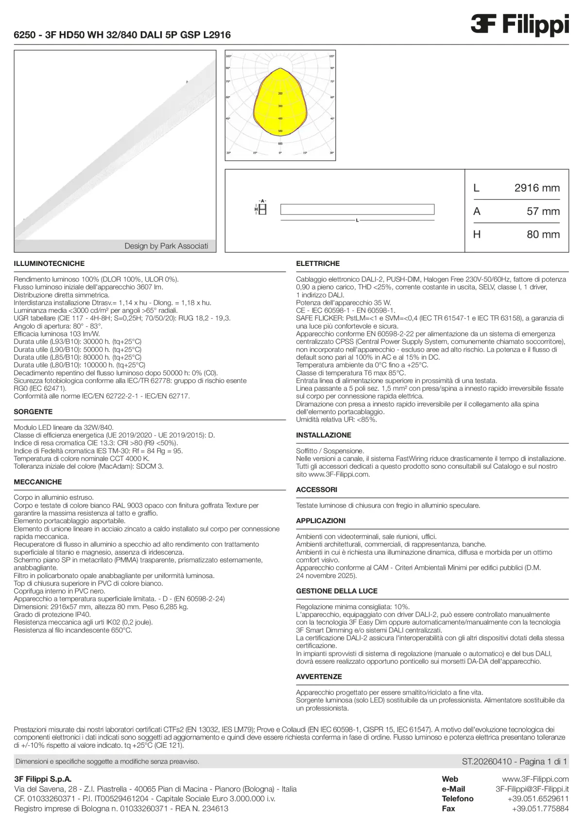6250 - 3F HD50 WH 32-840 DALI 5P GSP L2916 - Datasheet - it