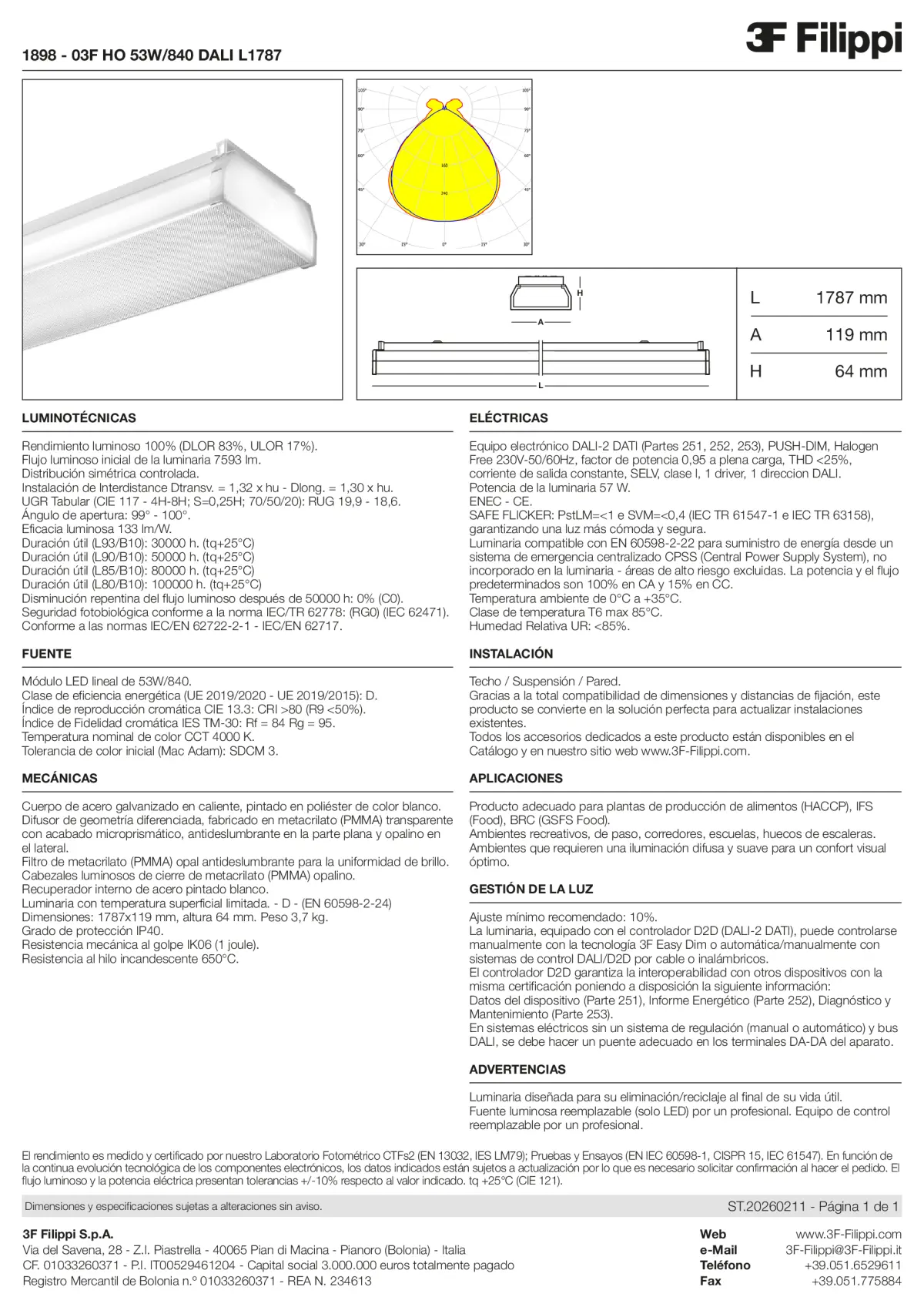1898 - 03F HO 53W-840 DALI L1787 - Datasheet - es