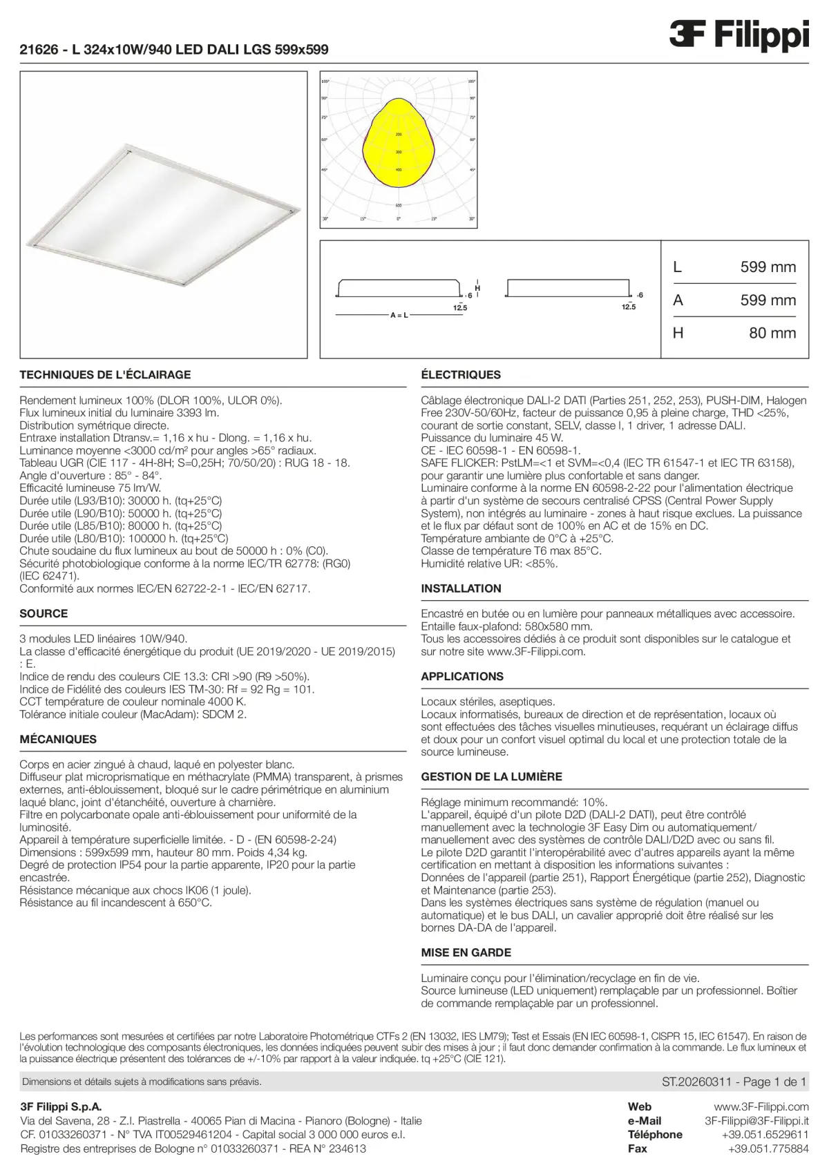 21626 - L 324x10W-940 LED DALI LGS 599x599 - Datasheet - fr