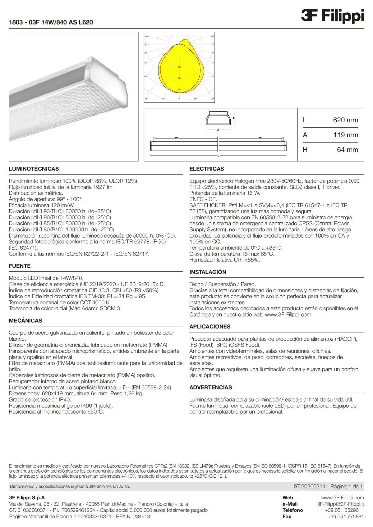 1883 - 03F 14W-840 AS L620 - Datasheet - es