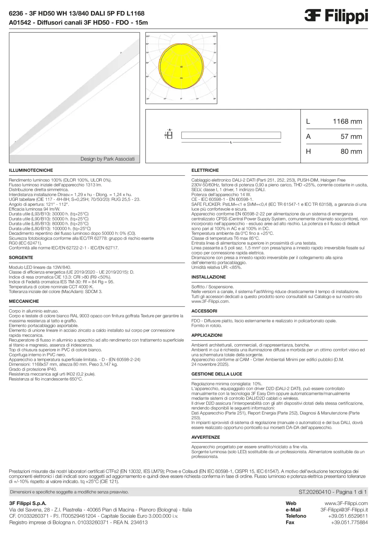 6236+A01542 - 3F HD50 WH 13-840 DALI 5P FD L1168 + FDO - Datasheet - it