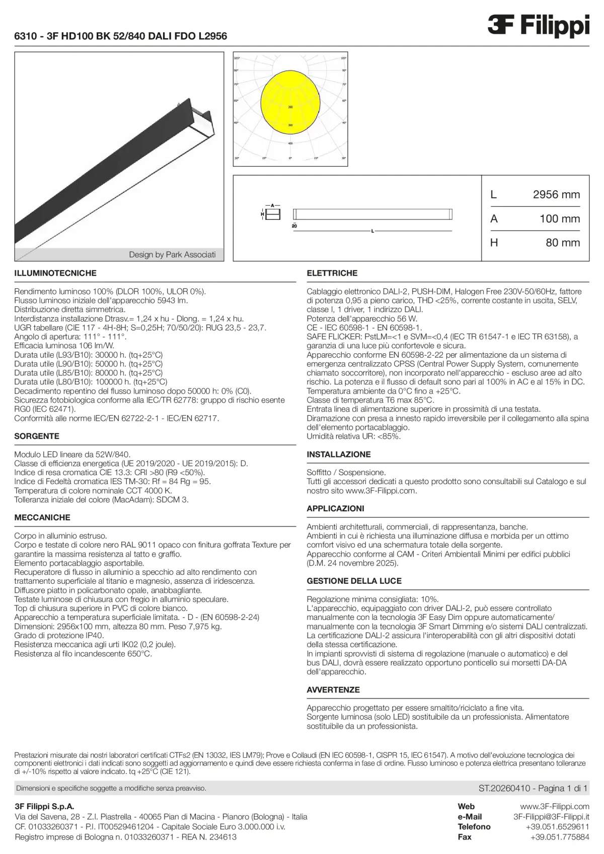 6310 - 3F HD100 BK 52-840 DALI FDO L2956 - Datasheet - it