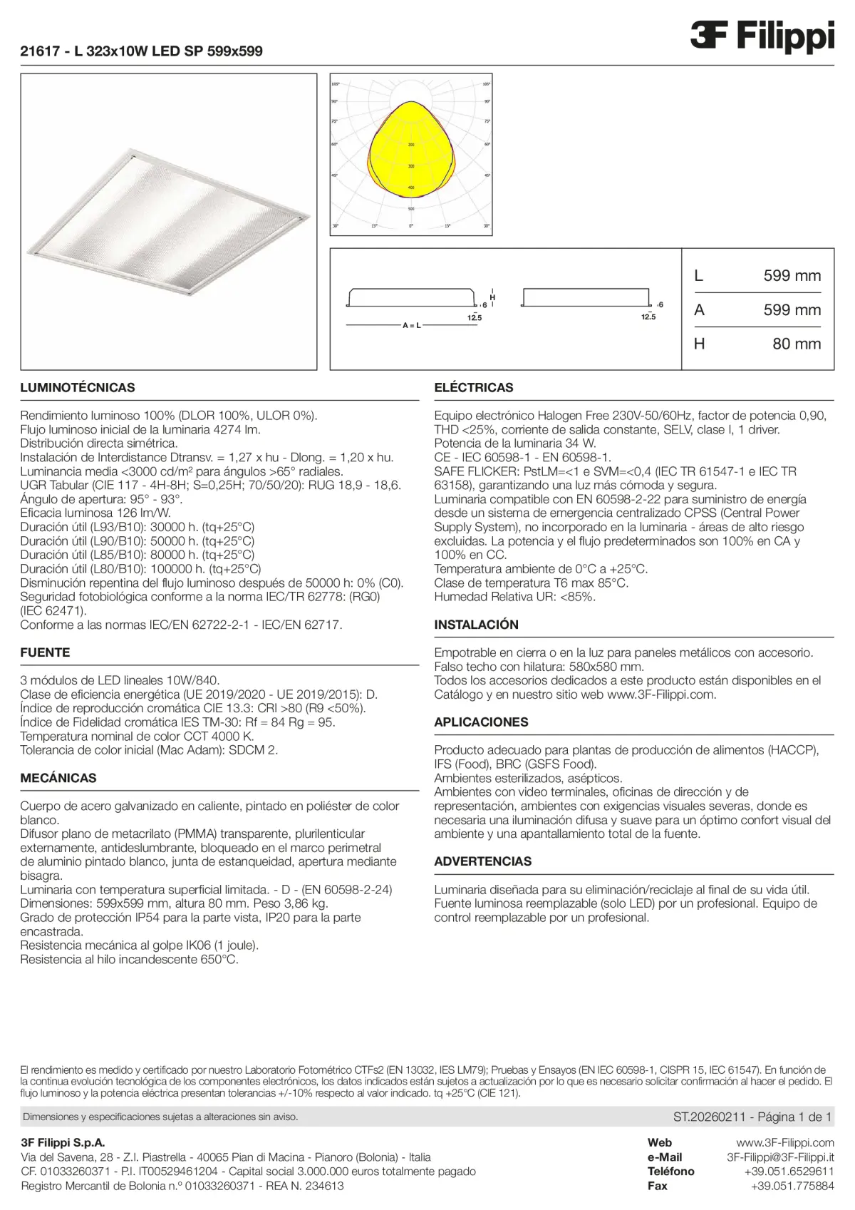 21617 - L 323x10W LED SP 599x599 - Datasheet - es