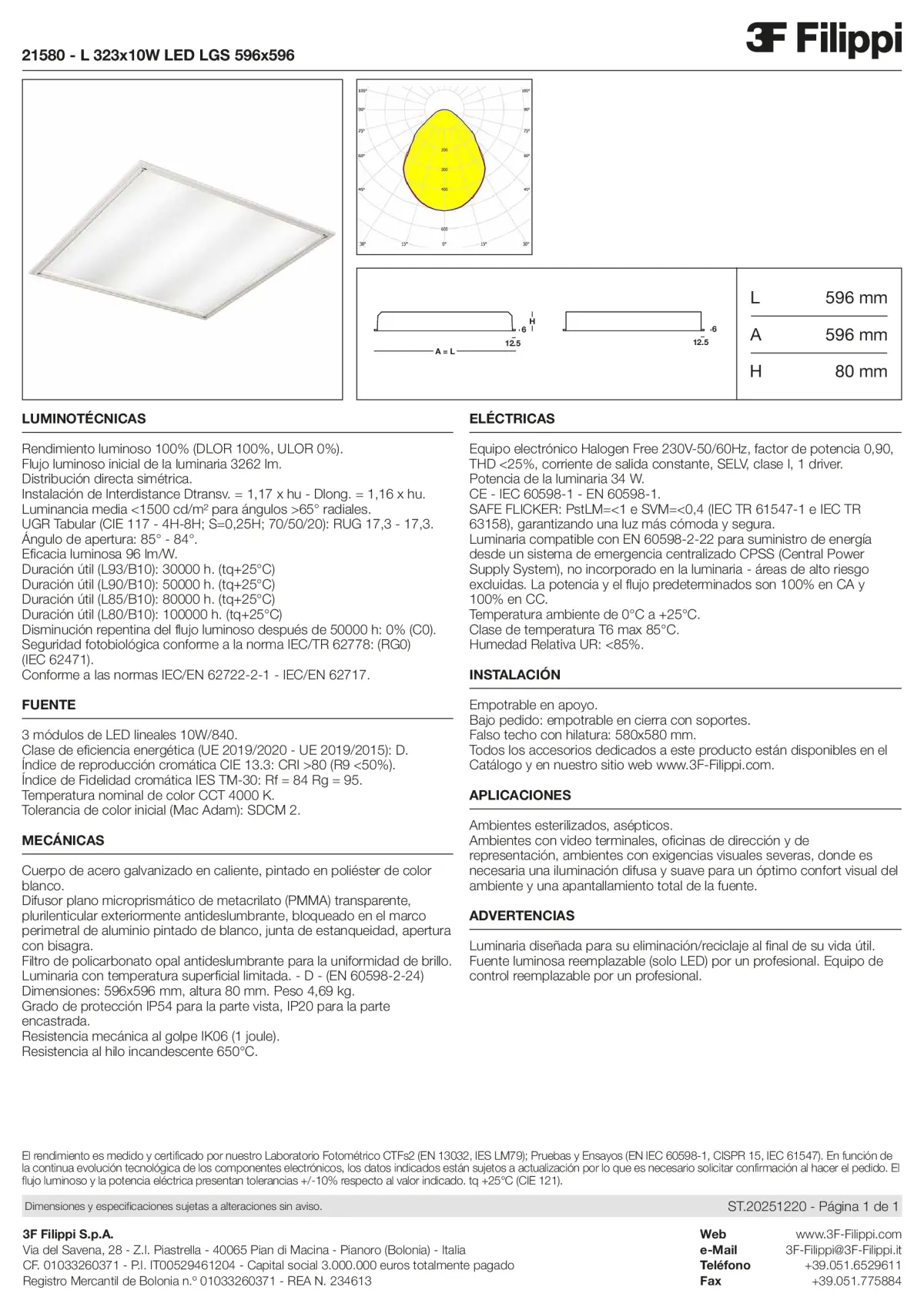 21580 - L 323x10W LED LGS 596x596 - Datasheet - es