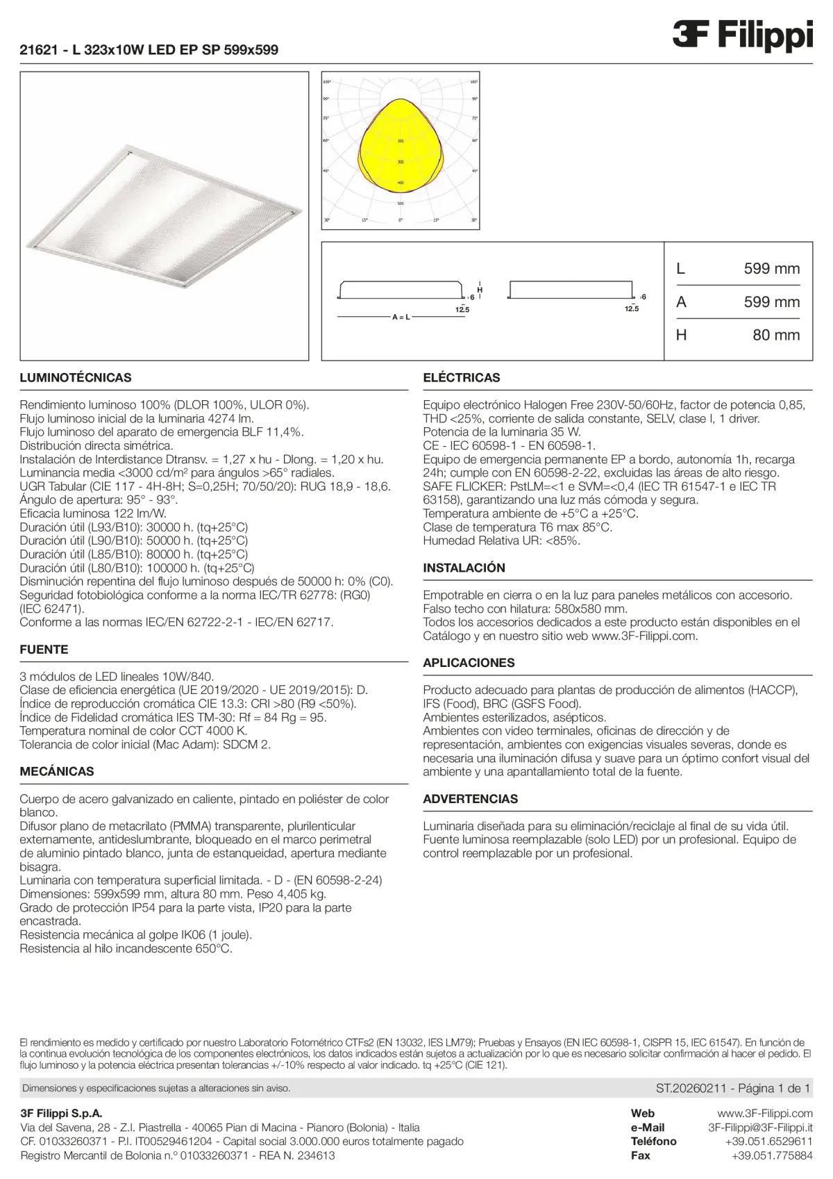 21621 - L 323x10W LED EP SP 599x599 - Datasheet - es