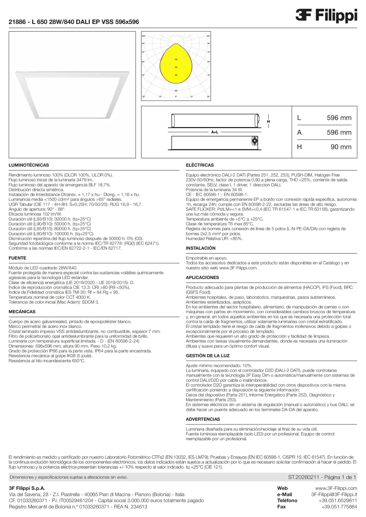21886 - L 650 28W-840 DALI EP VSS 596x596 - Datasheet - es