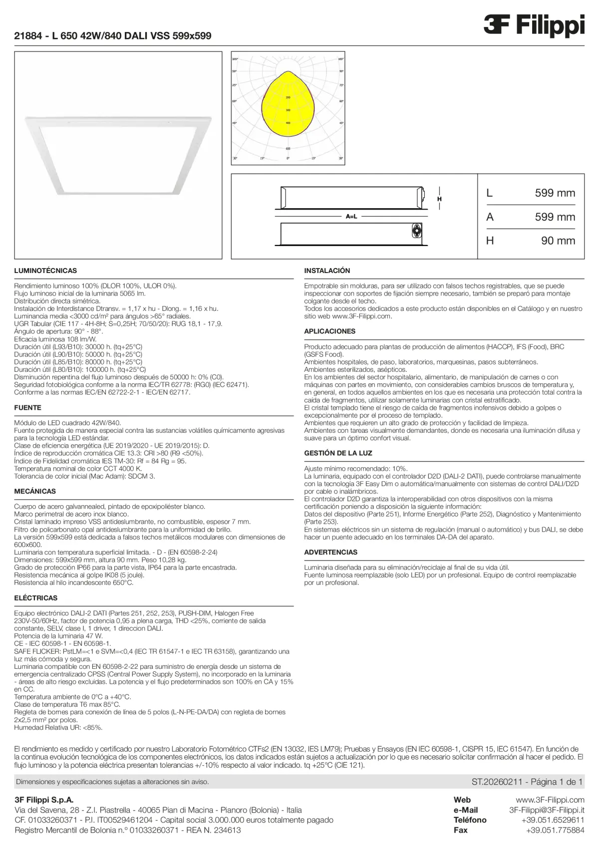 21884 - L 650 42W-840 DALI VSS 599x599 - Datasheet - es