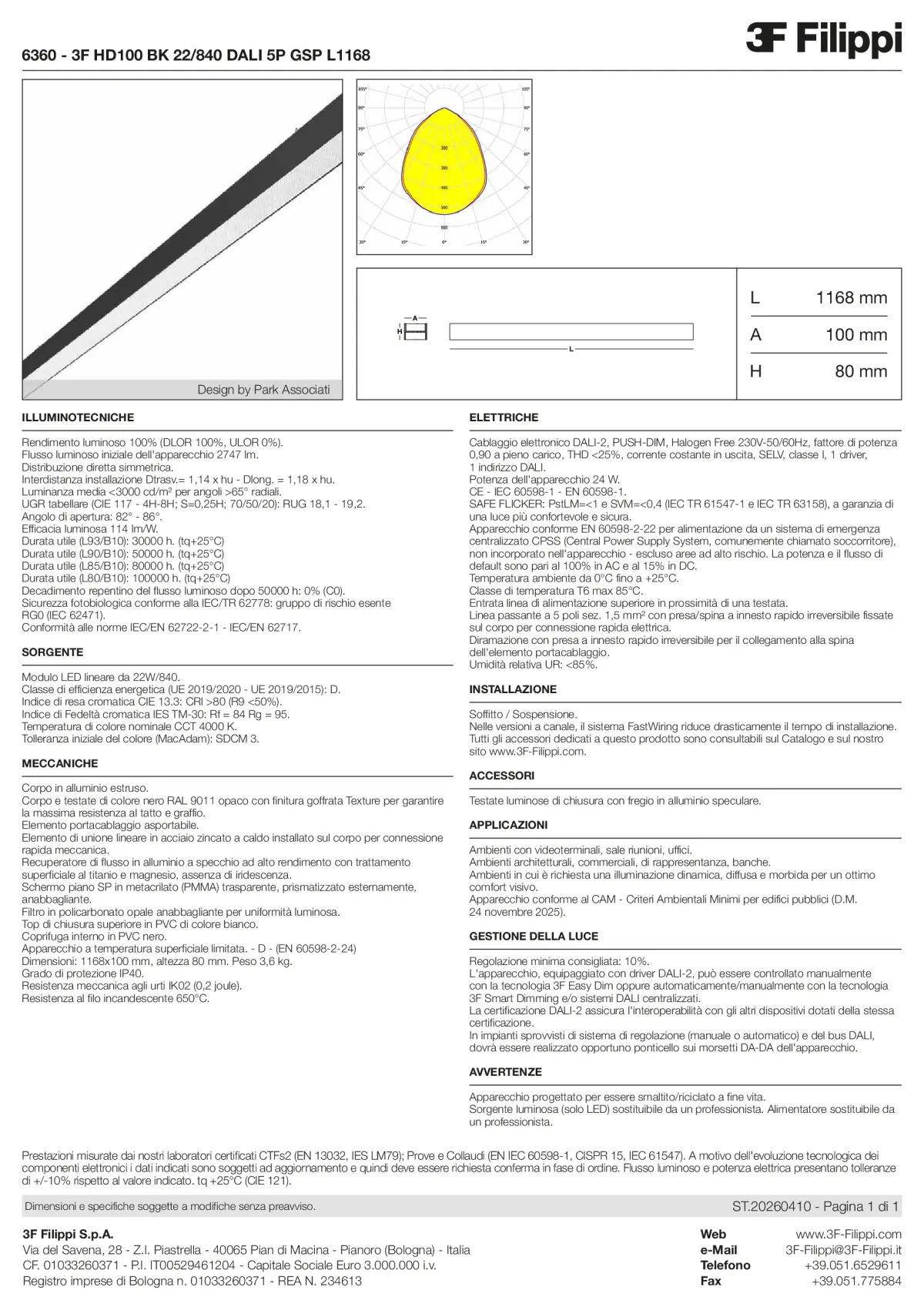 6360 - 3F HD100 BK 22-840 DALI 5P GSP L1168 - Datasheet - it