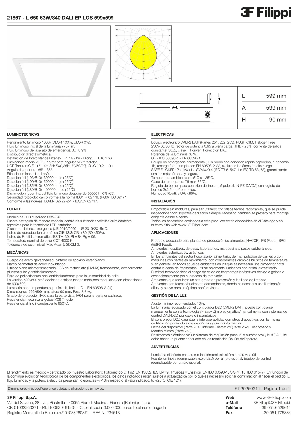 21867 - L 650 63W-840 DALI EP LGS 599x599 - Datasheet - es