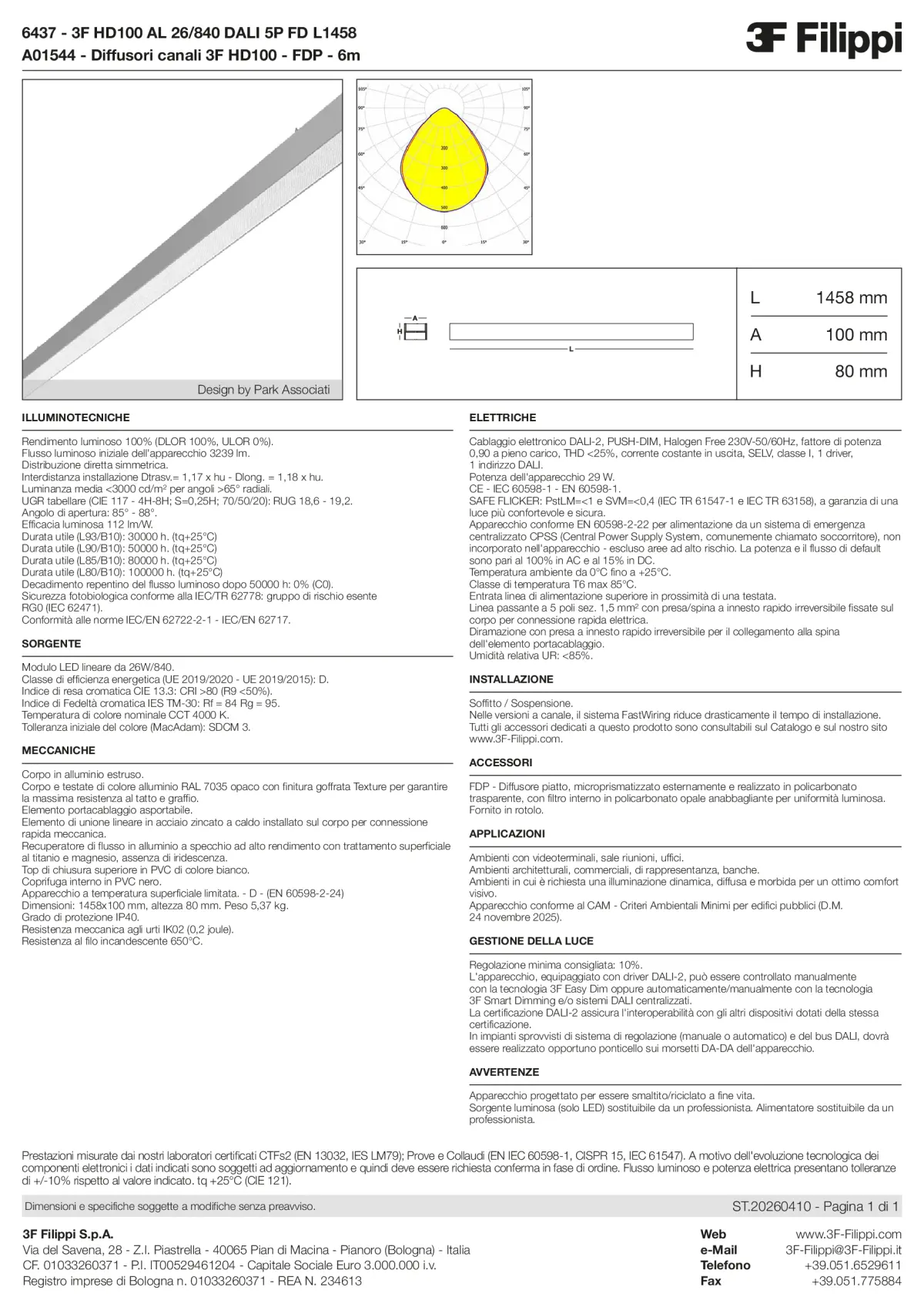 6437+A01544 - 3F HD100 AL 26-840 DALI 5P FD L1458 + FDP - Datasheet - it