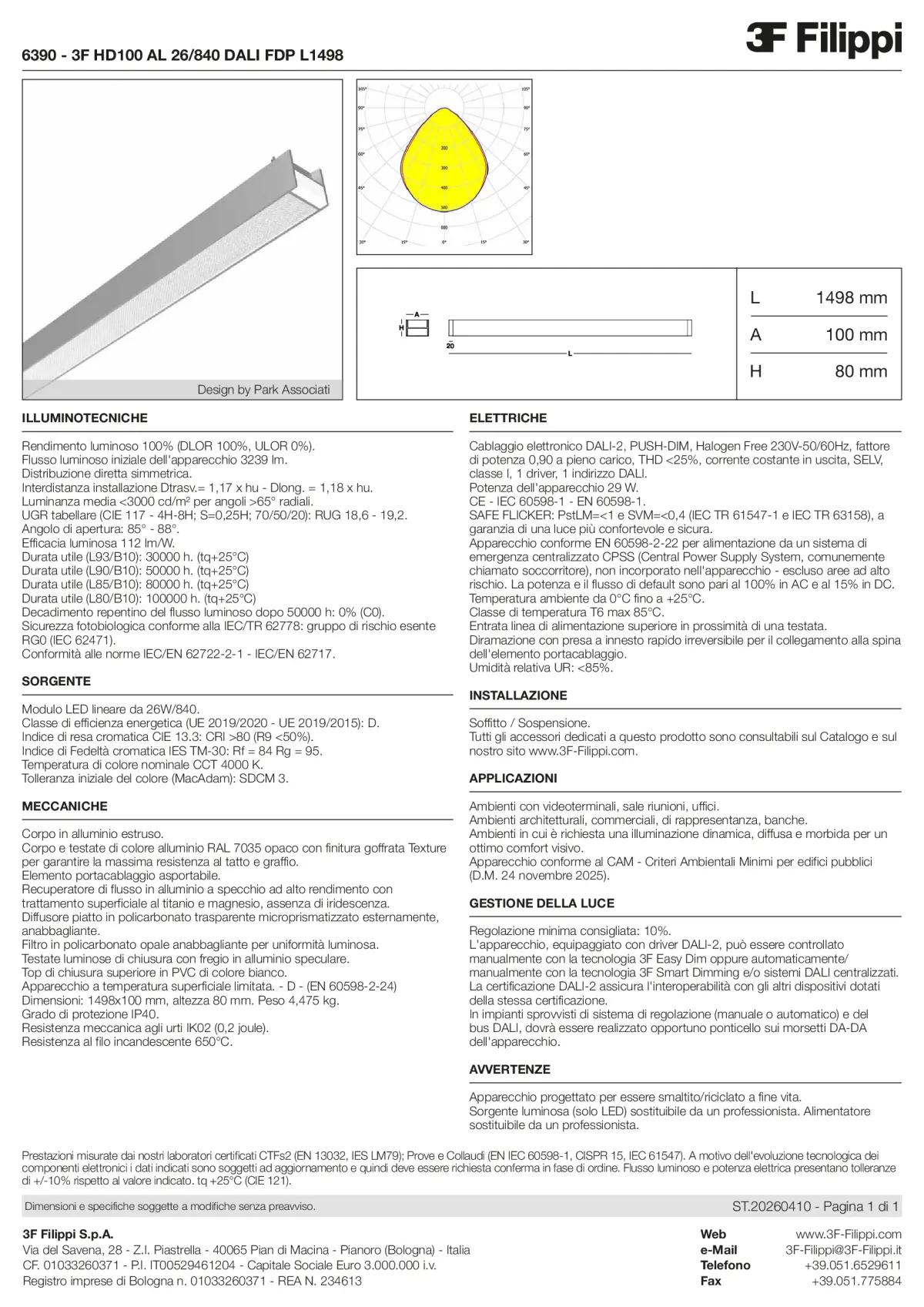 6390 - 3F HD100 AL 26-840 DALI FDP L1498 - Datasheet - it