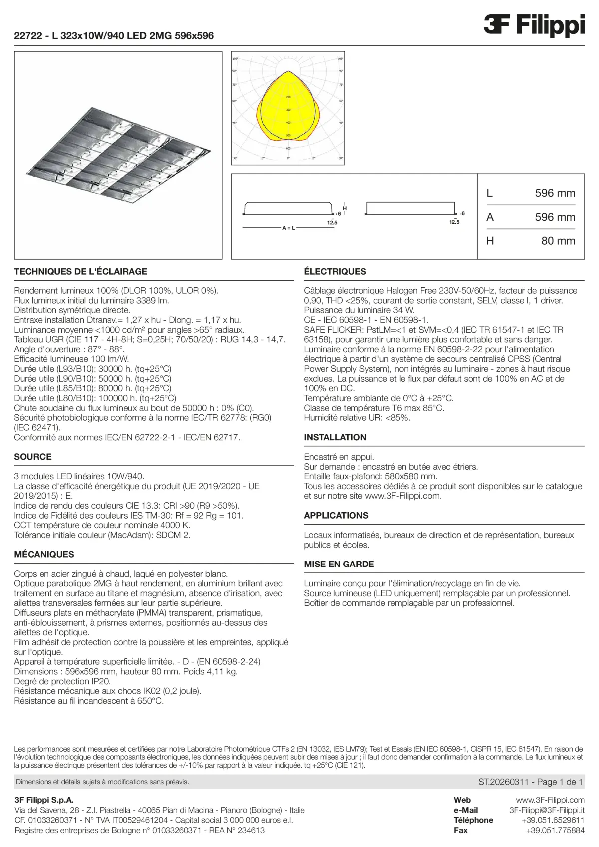 22722 - L 323x10W-940 LED 2MG 596x596 - Datasheet - fr