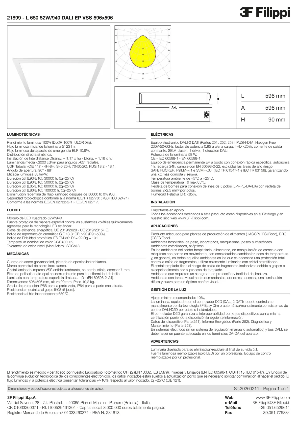 21899 - L 650 52W-940 DALI EP VSS 596x596 - Datasheet - es