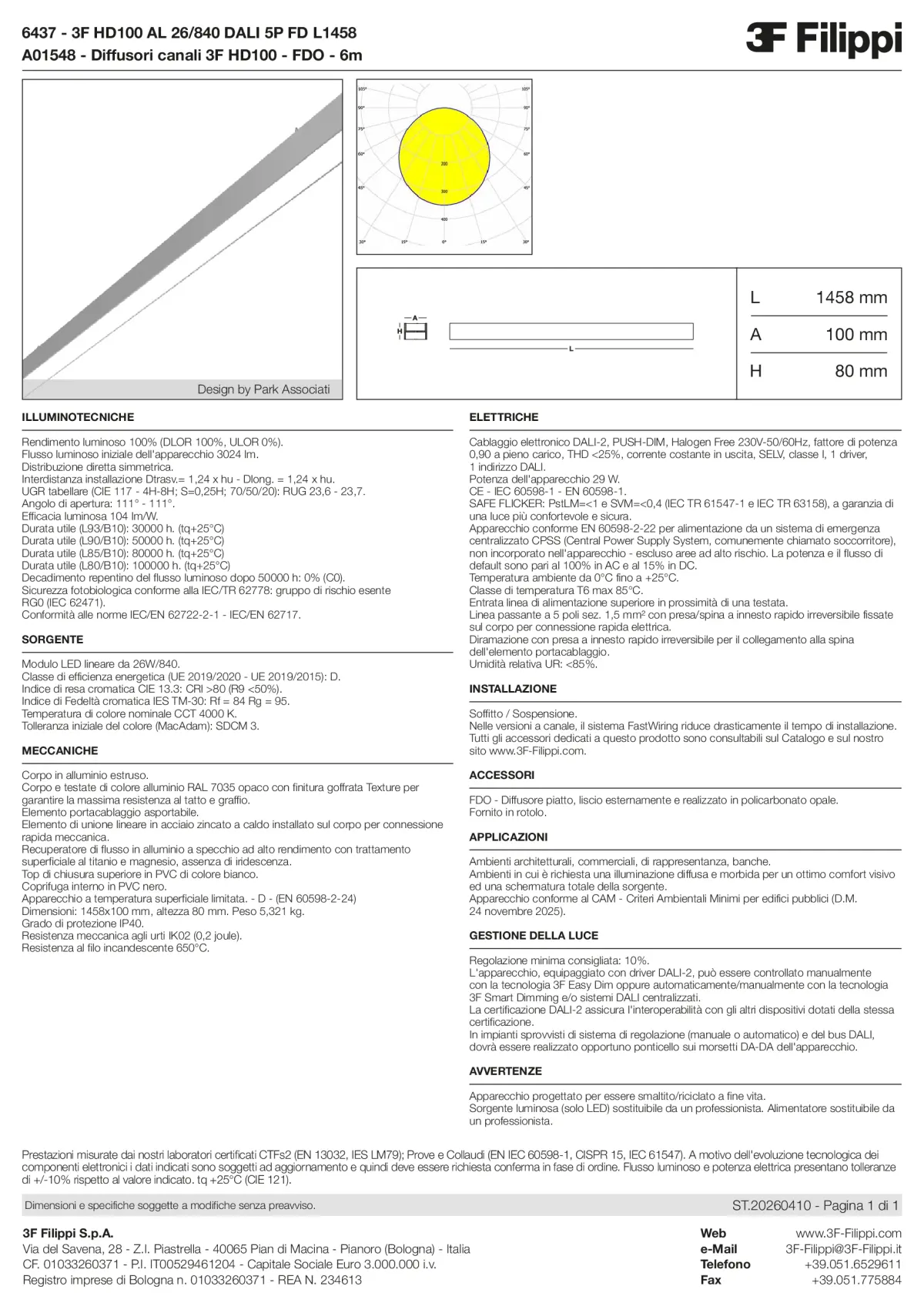 6437+A01548 - 3F HD100 AL 26-840 DALI 5P FD L1458 + FDO - Datasheet - it